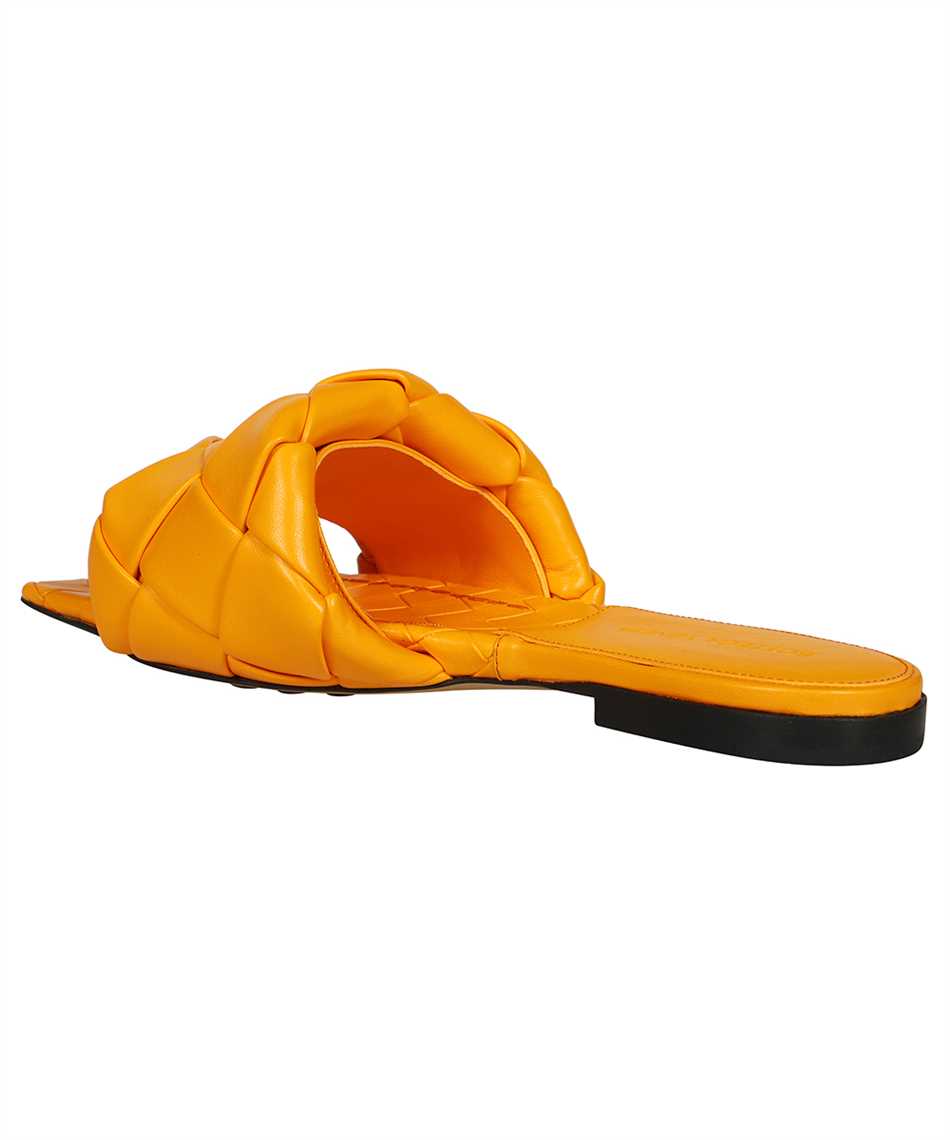 Shop Bottega Veneta Lido Leather Flat Sandals In Orange