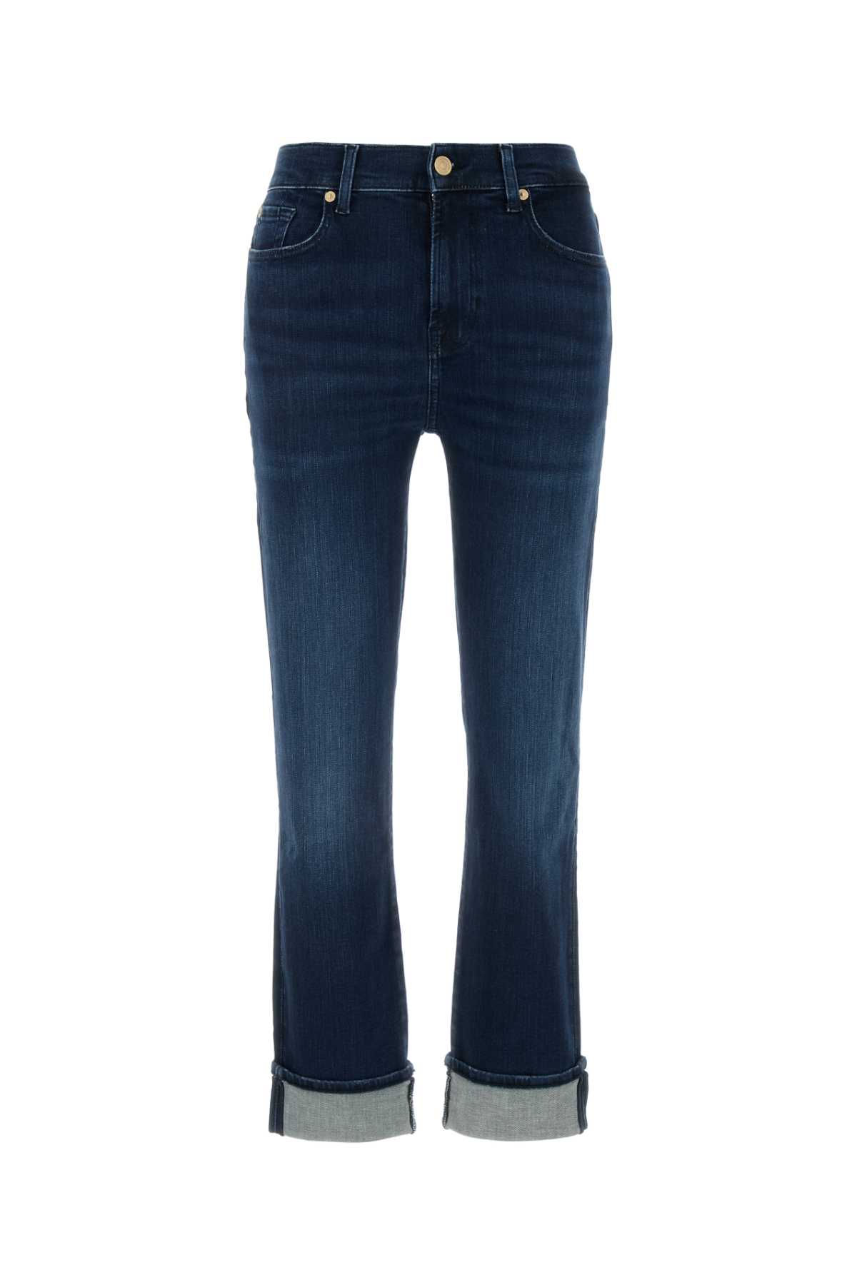 7 For All Mankind Stretch Denim La Jolla Jeans In Darkbklu