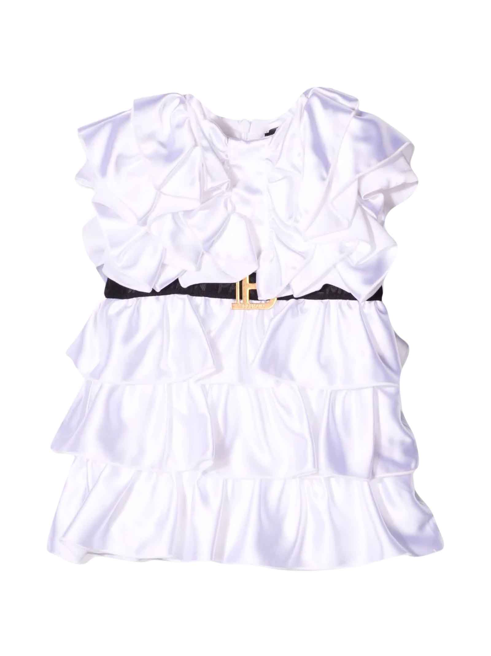 Balmain White Baby Girl Dress