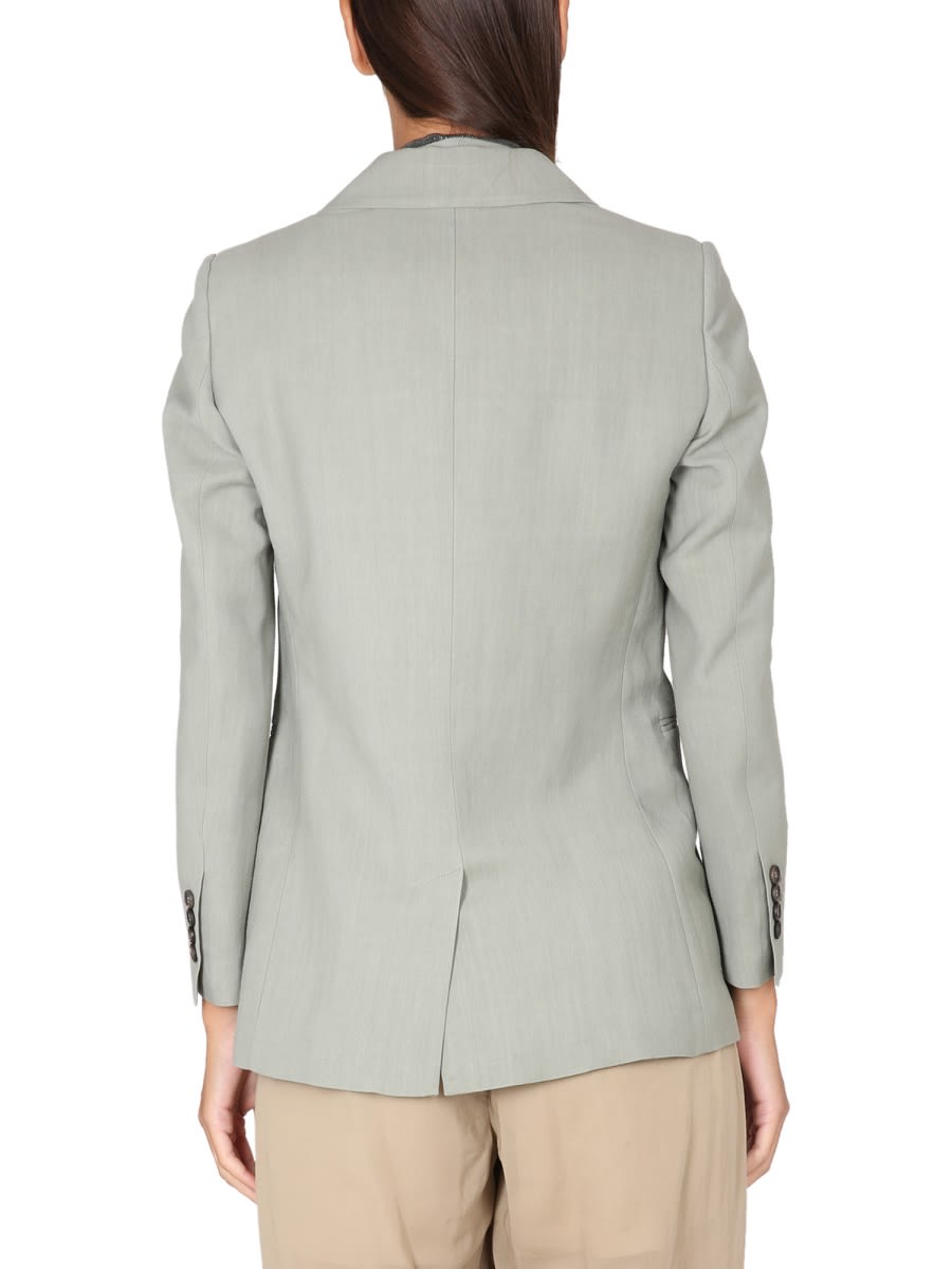 Brunello Cucinelli Fluid Twill Jacket In Green