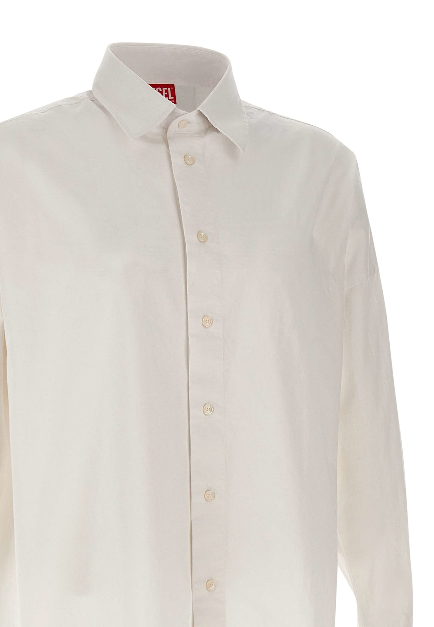 Shop Diesel S-limo Cotton Shirt In Bianco