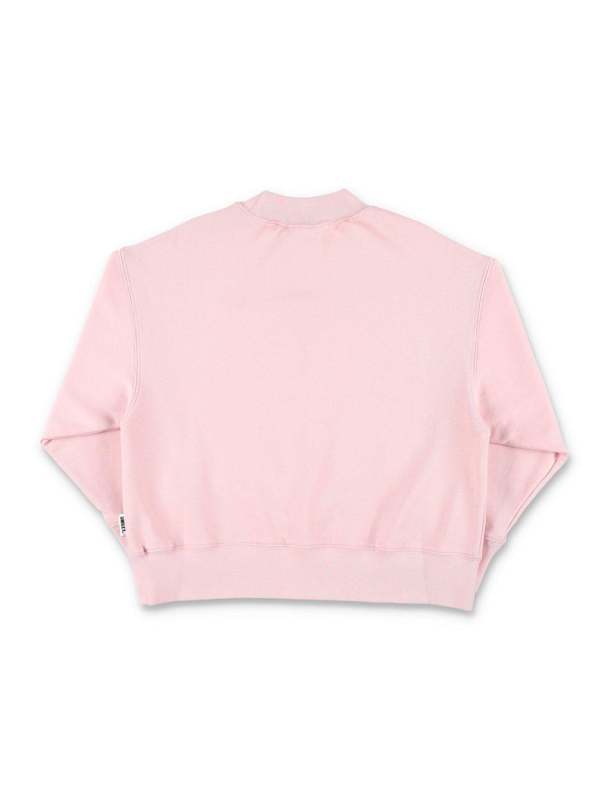 Shop Palm Angels Bear Printed Crewneck Sweatshirt In Rose Pink