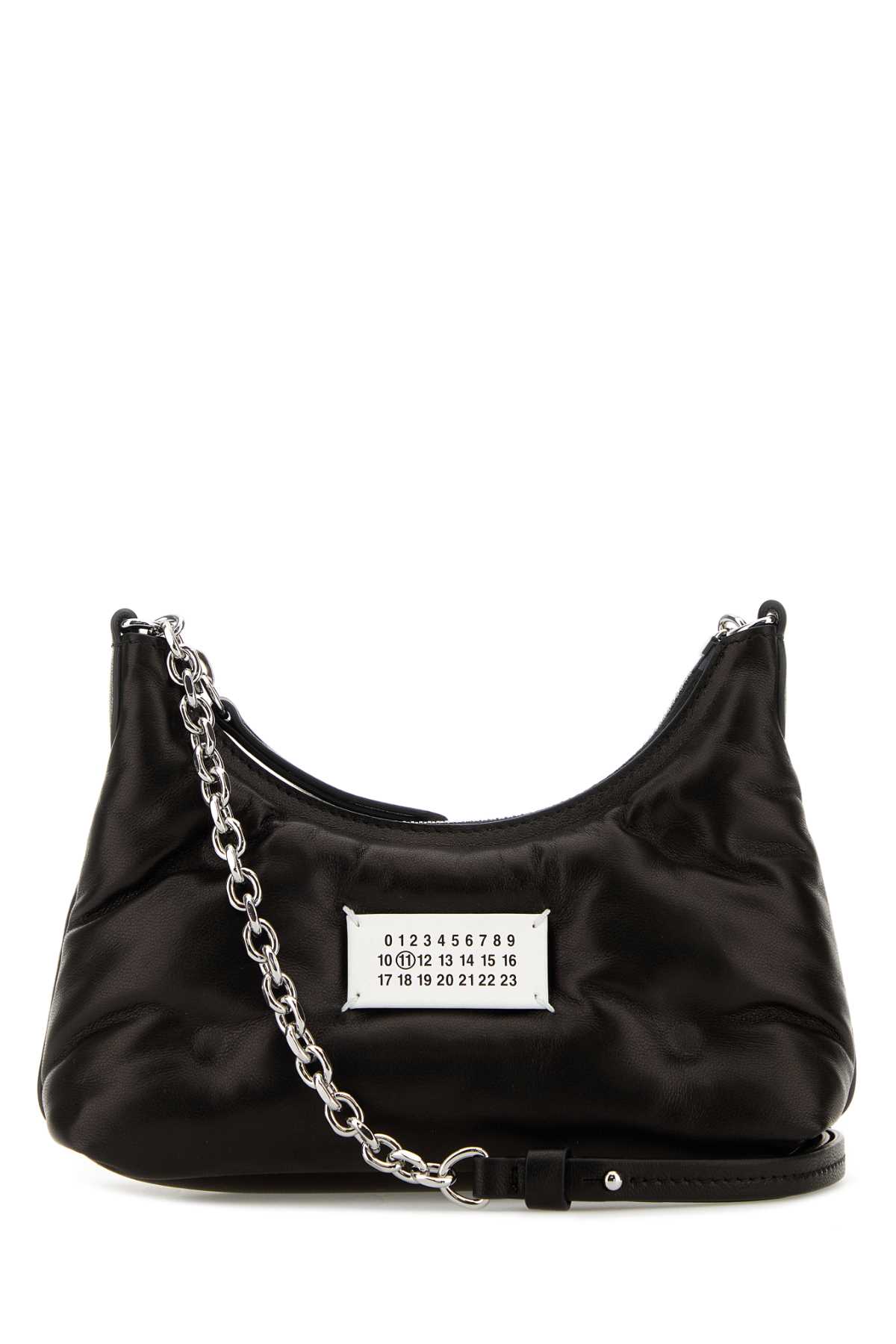 Shop Maison Margiela Black Nappa Leather Micro Glam Slam Hobo Shoulder Bag In T8013