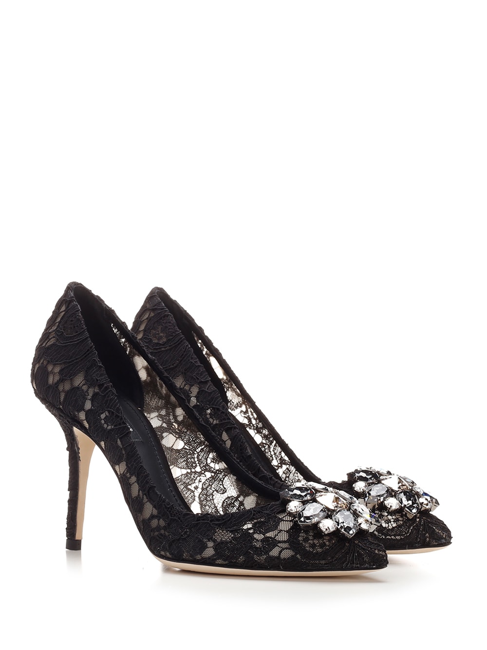 Shop Dolce & Gabbana Bellucci Lace Décolletè In Nero