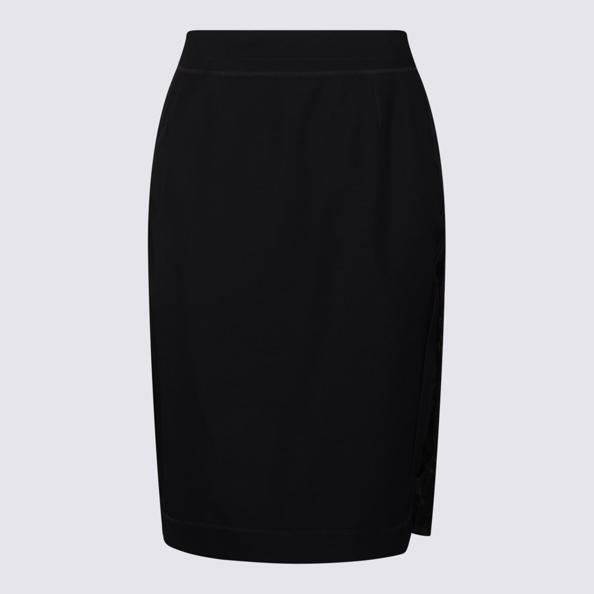 Maison Margiela Black And Blue Midi Skirt