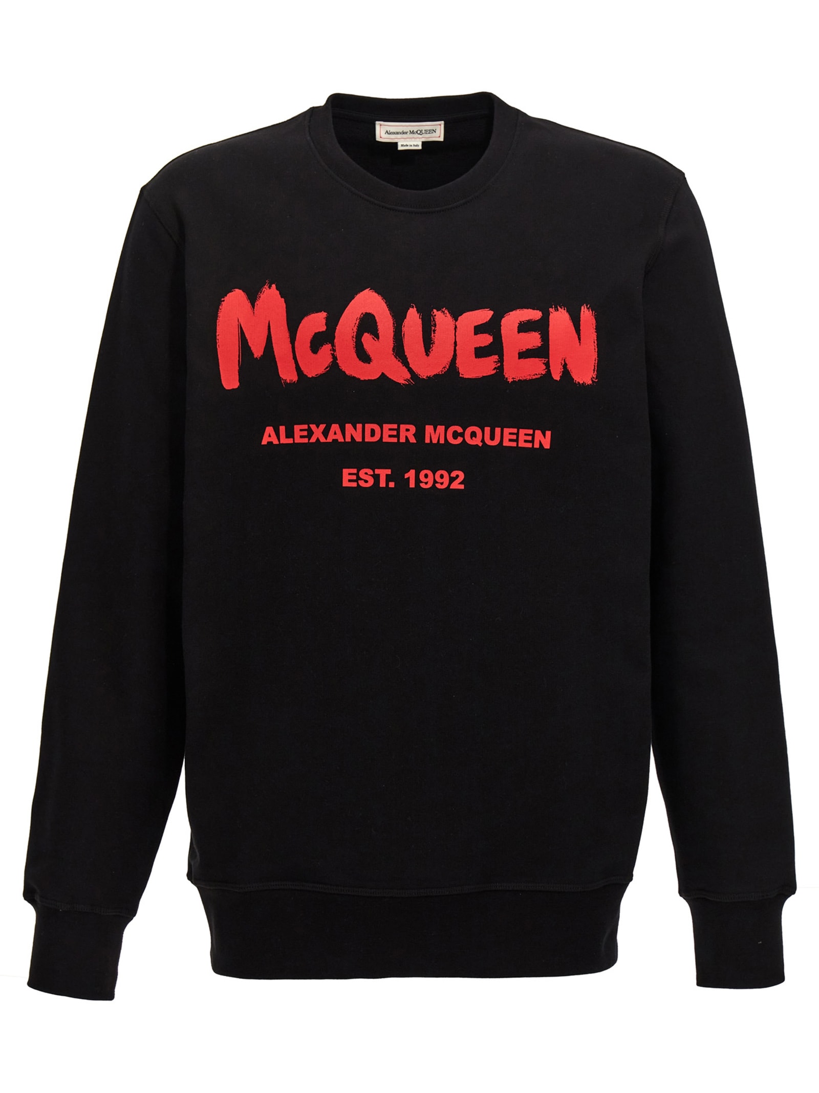 Shop Alexander Mcqueen Graffiti Sweatshirt In Black