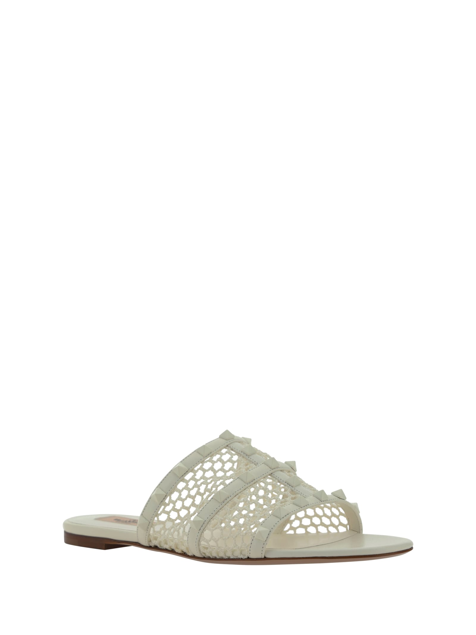 Shop Valentino Rockstud Sandals In Ivory