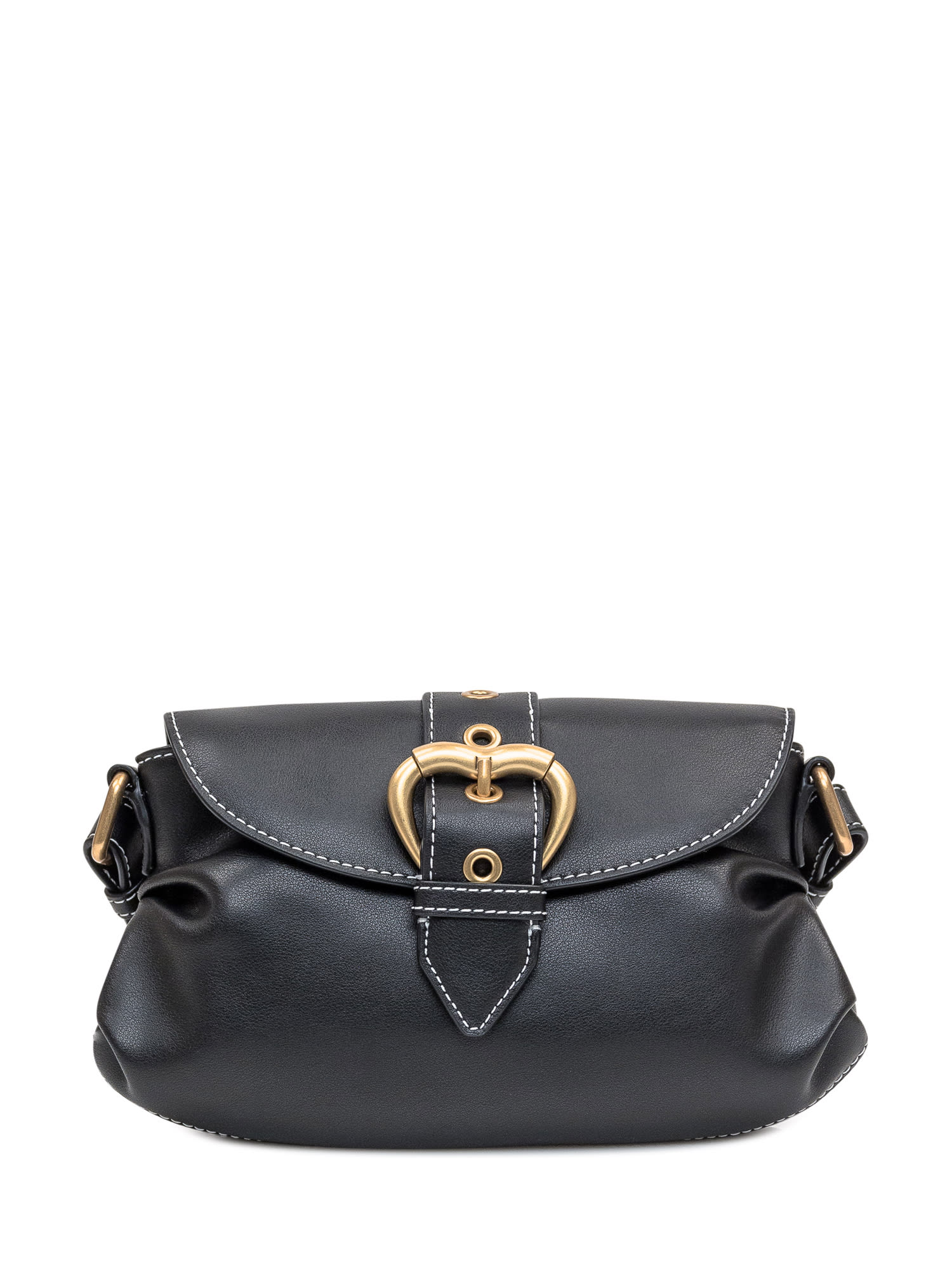 Shop Pinko Jolene Shoulder Mini Bag In Nero Antiqque Gold