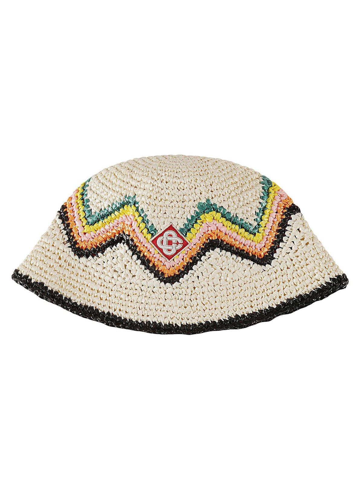 Casablanca Logo Patch Zigzag Interrwoven Bucket Hat