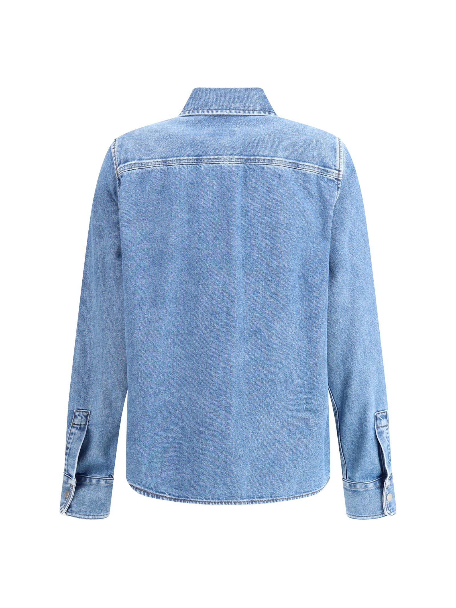 Jacob Cohen Women Western Cotton Denim Shirt In Blue