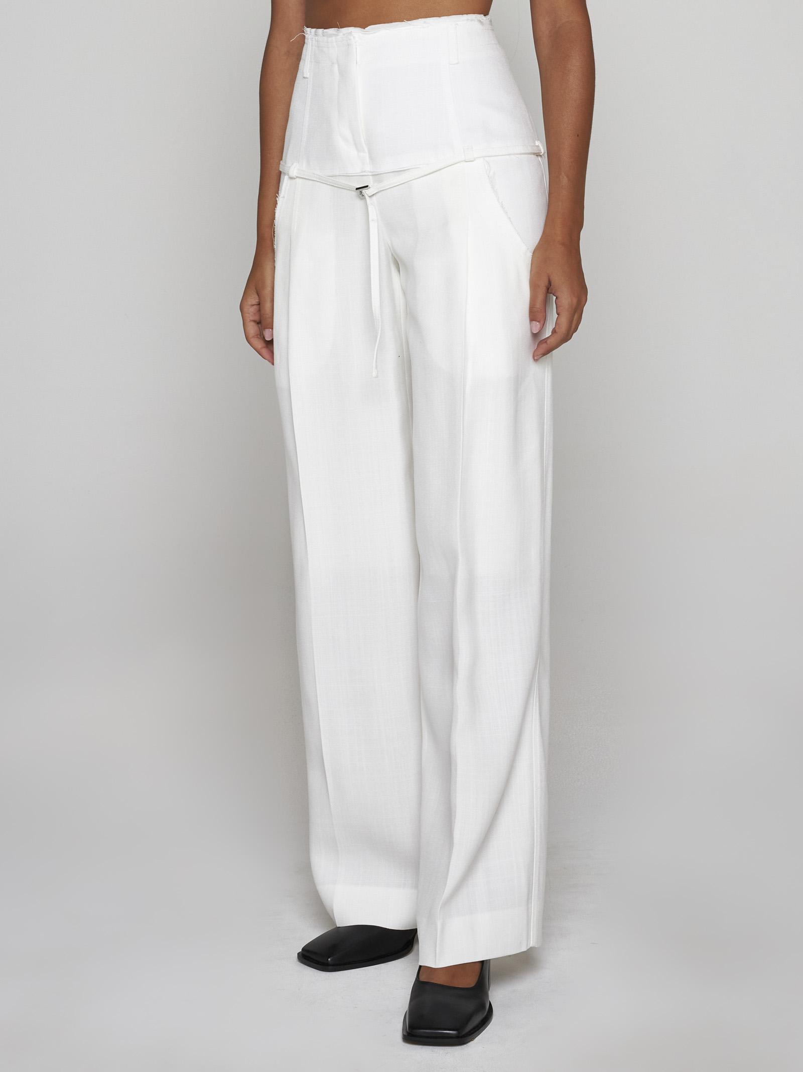 Shop Jacquemus Criollo Viscose Trousers In White