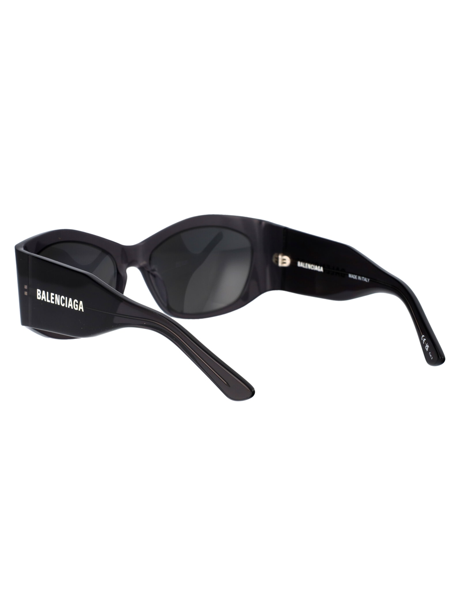 Shop Balenciaga Bb0329s Sunglasses In 003 Grey Grey Silver