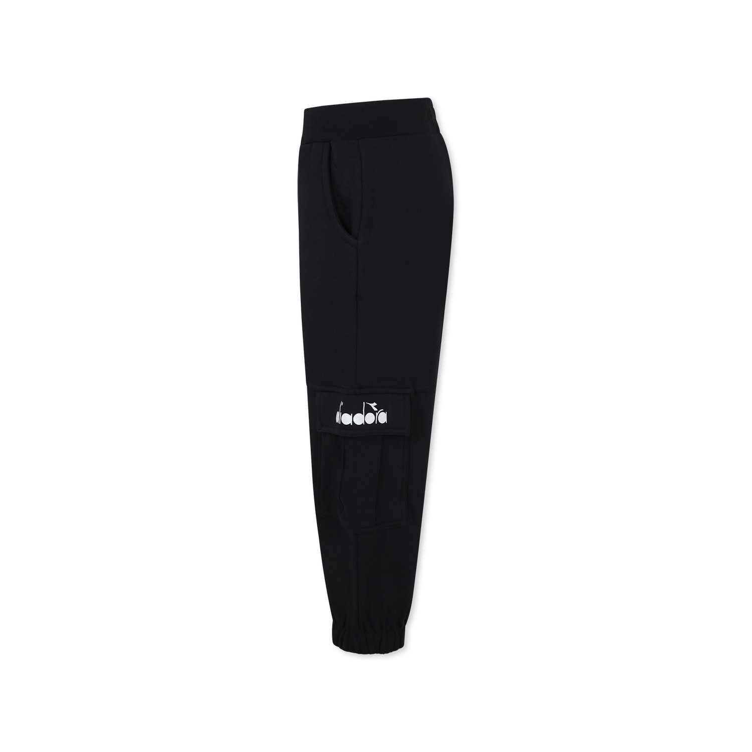 Shop Diadora Black Trousers For Girl With Logo