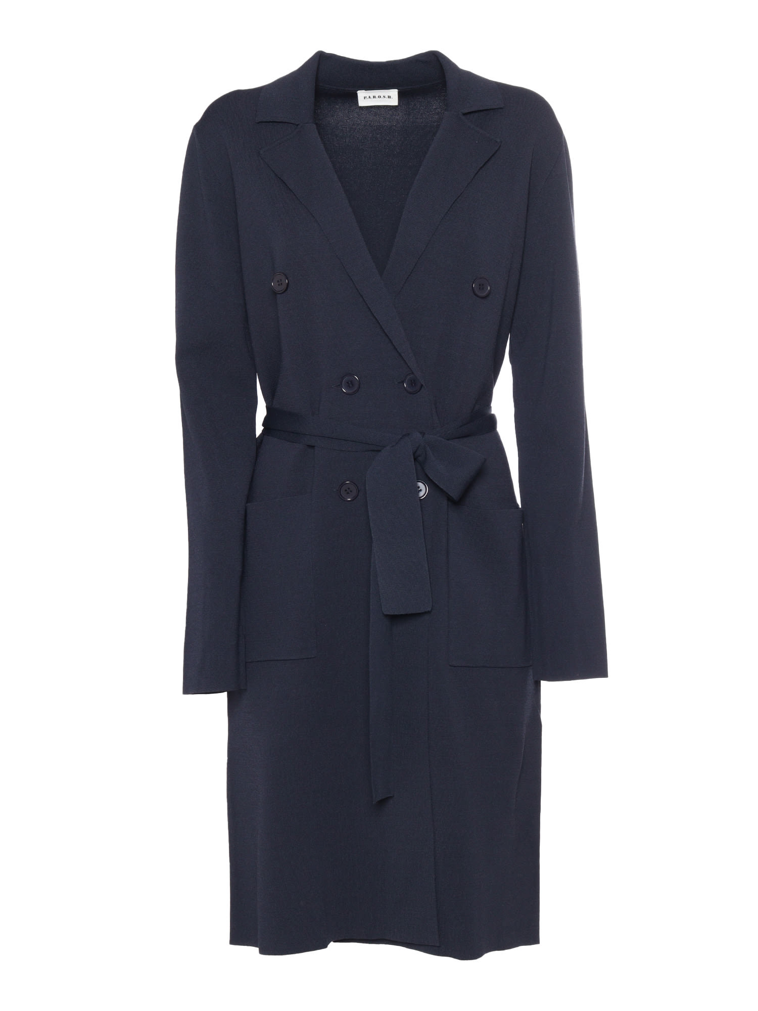 Shop P.a.r.o.s.h Double-breasted Womens Coat In Blue