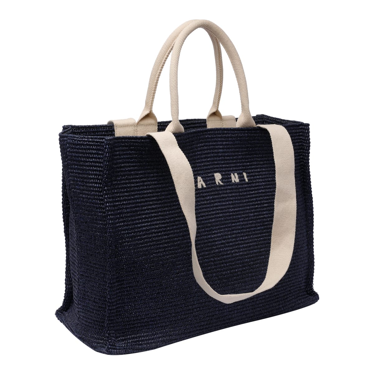 Shop Marni Logo Tote Bag In Blue