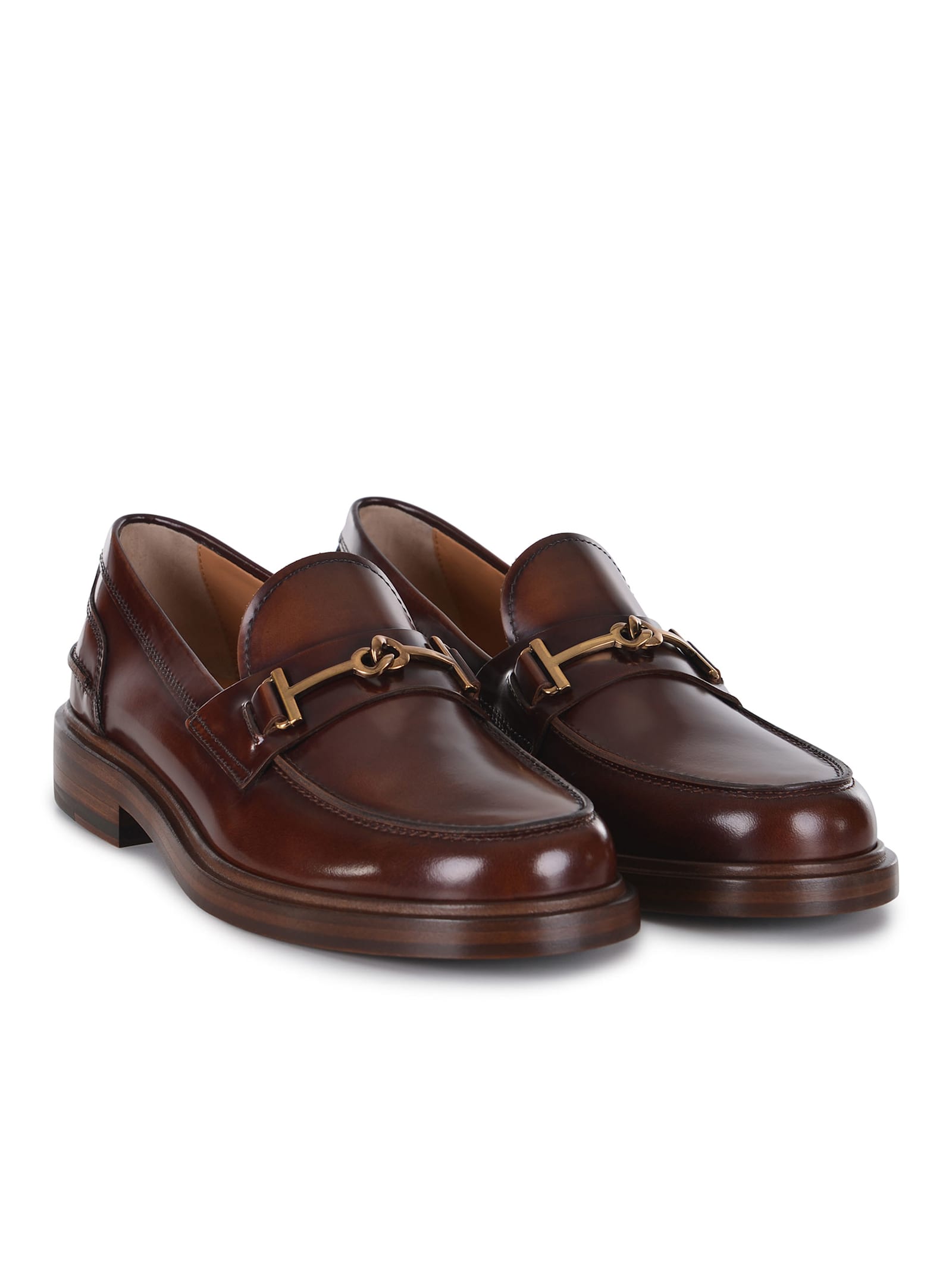 Shop Tod's Leather Loafer In Cuoio Scuro