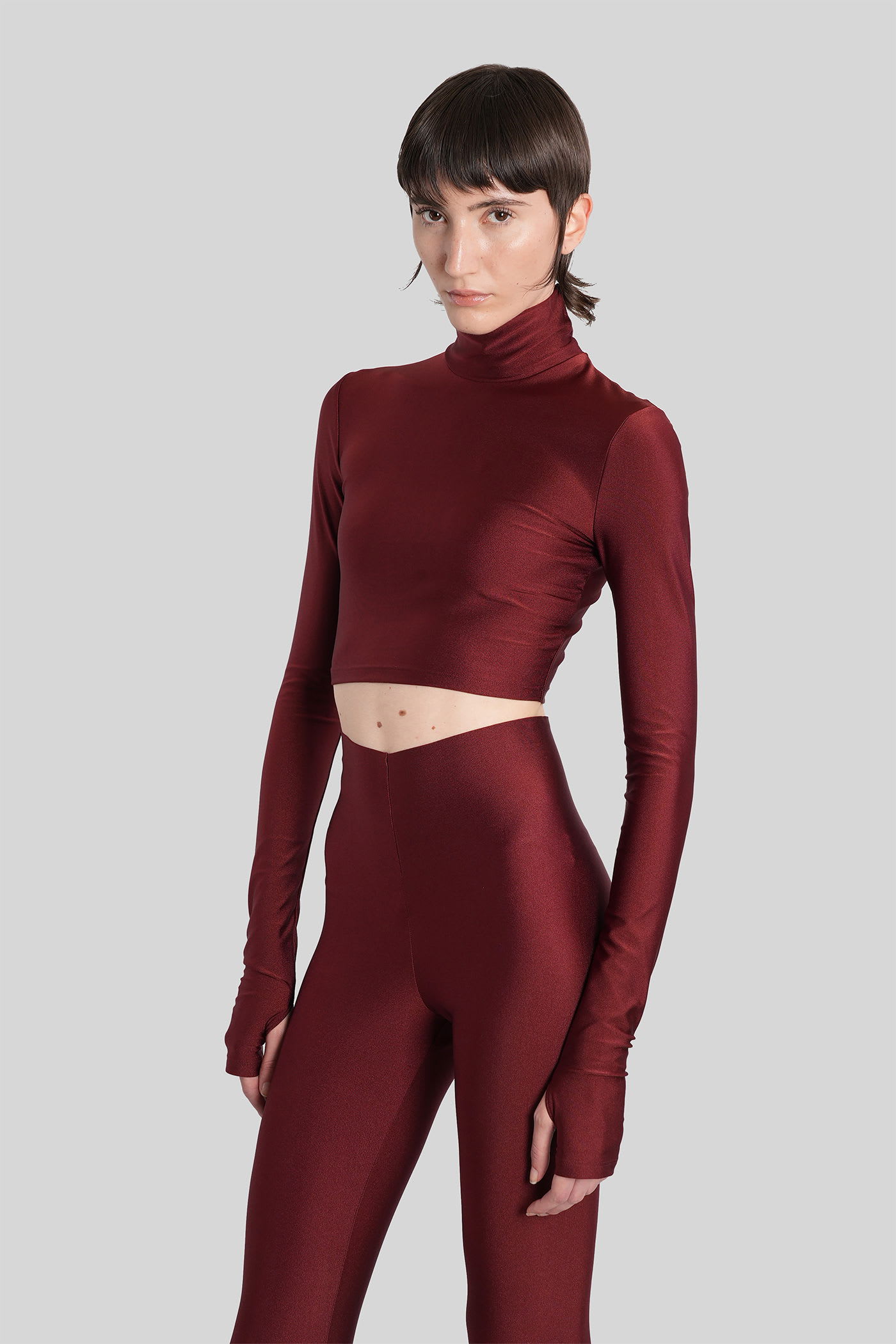 The Andamane Orchid Topwear In Bordeaux Polyamide In Burgundy