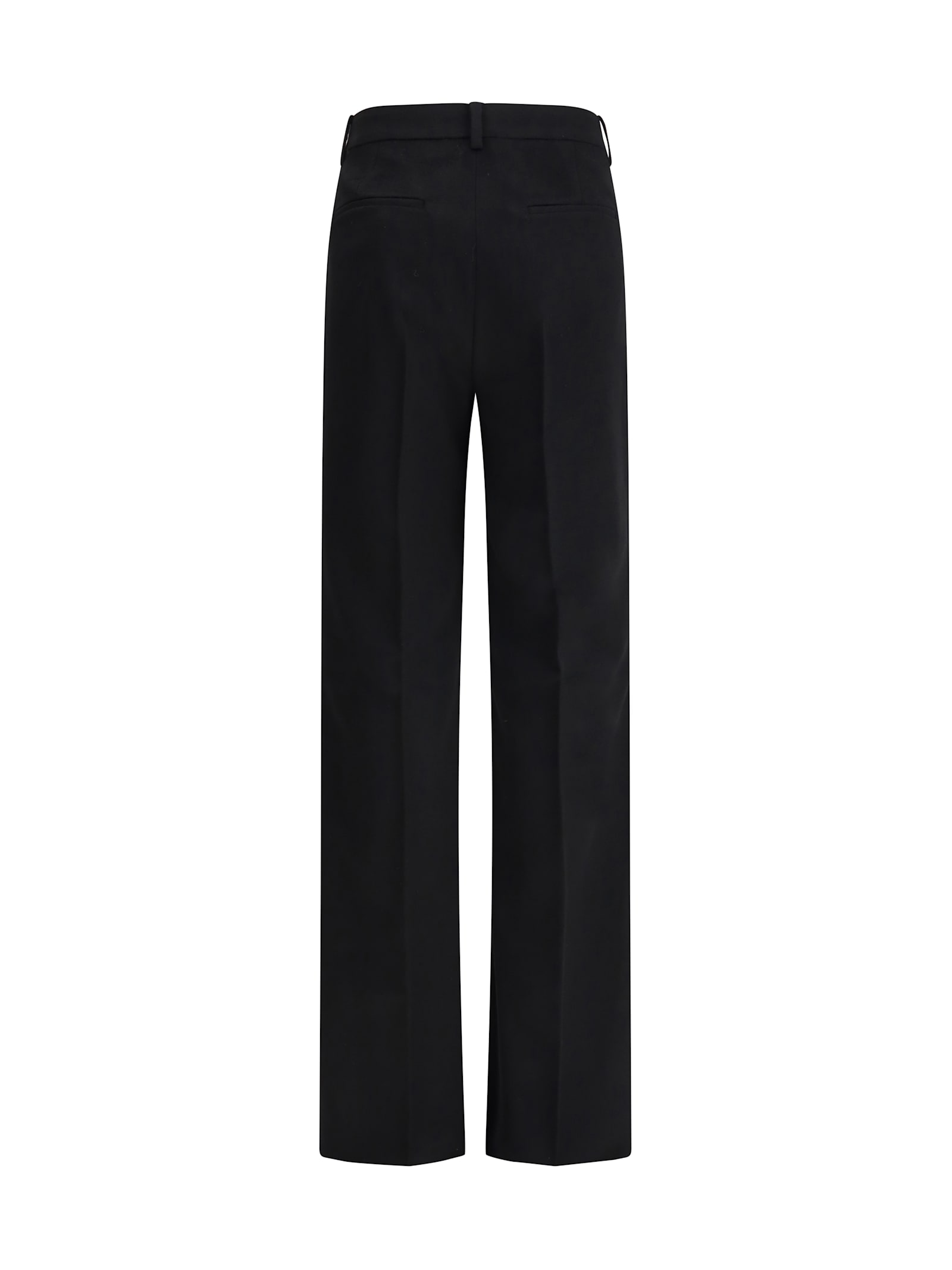 Max Mara Women Black Light Wool Fernet Straight Trousers In Black