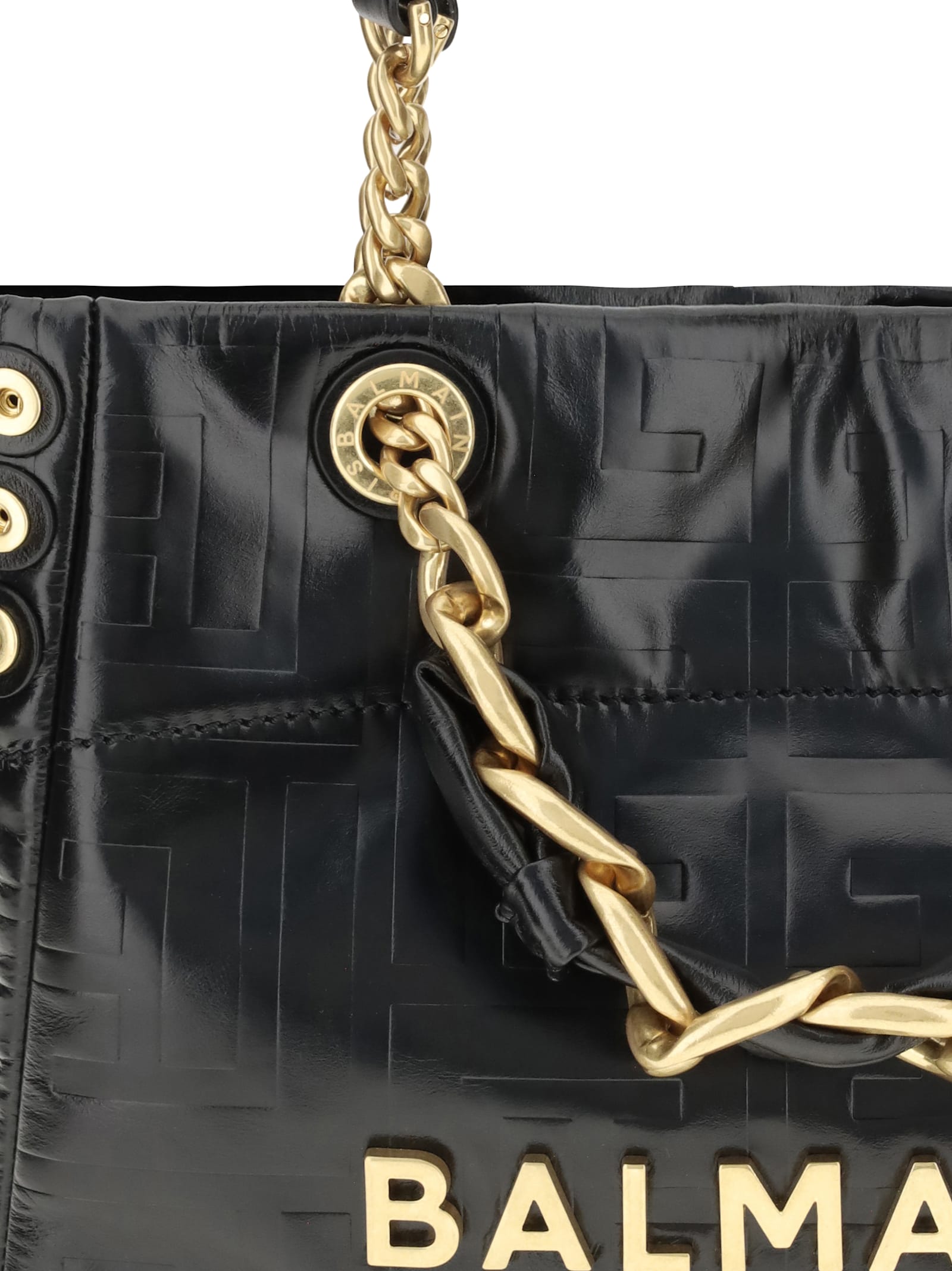 Balmain 1945 Soft Small Calfskin Handbag Black Color In Black