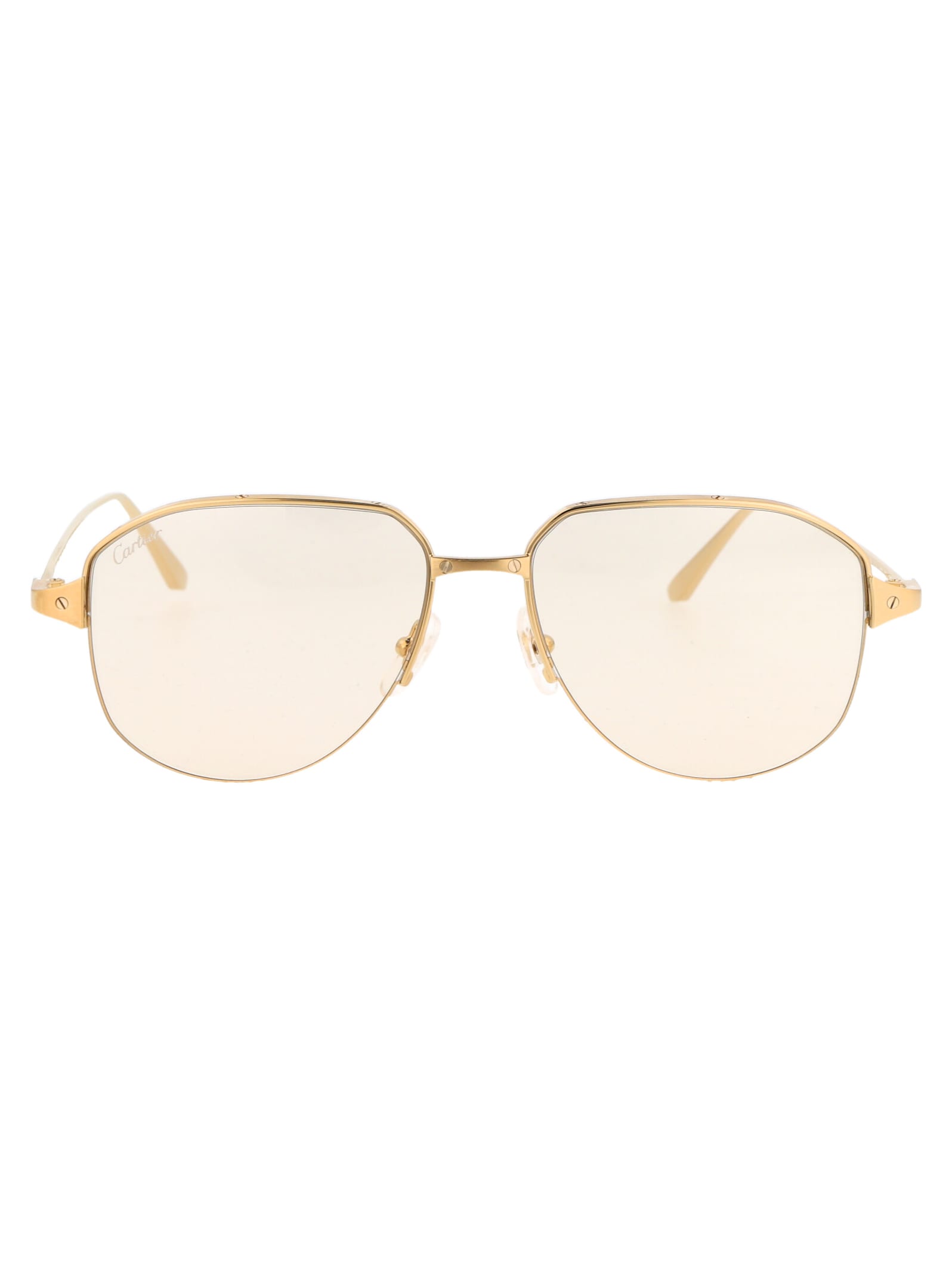 Shop Cartier Ct0352s Sunglasses In 002 Gold Gold Transparent