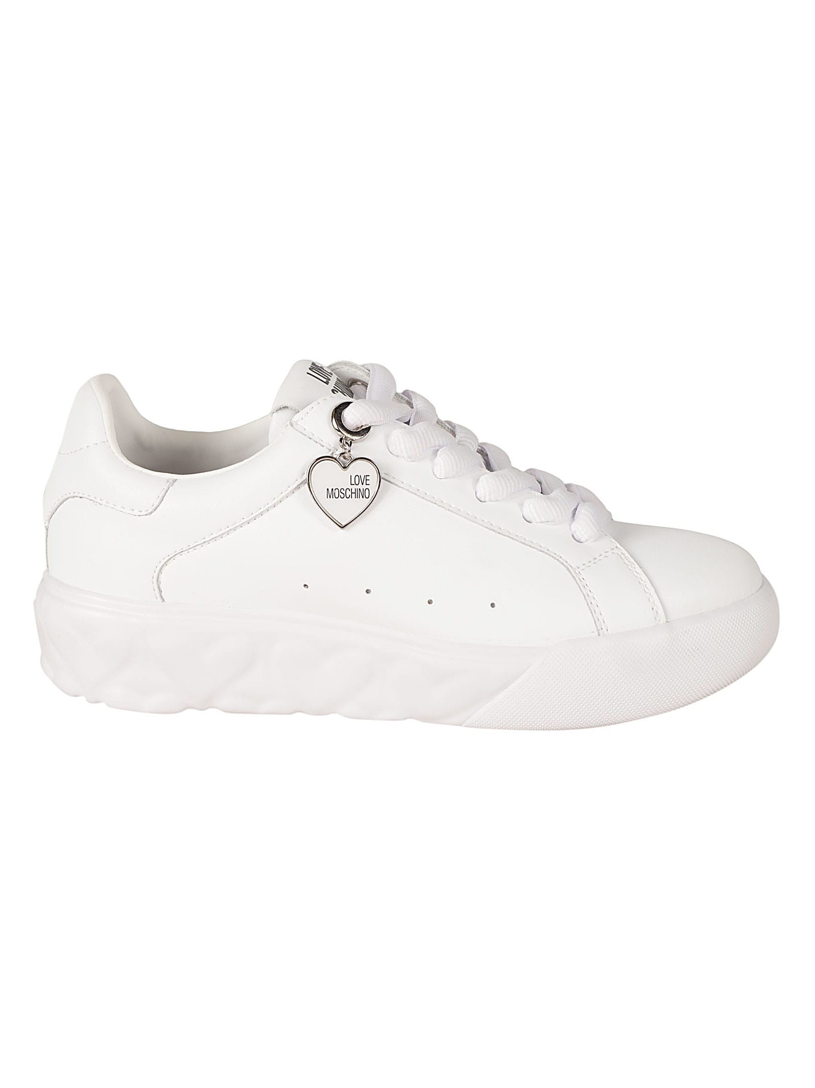 Shop Love Moschino Heart 45 Sneakers In White