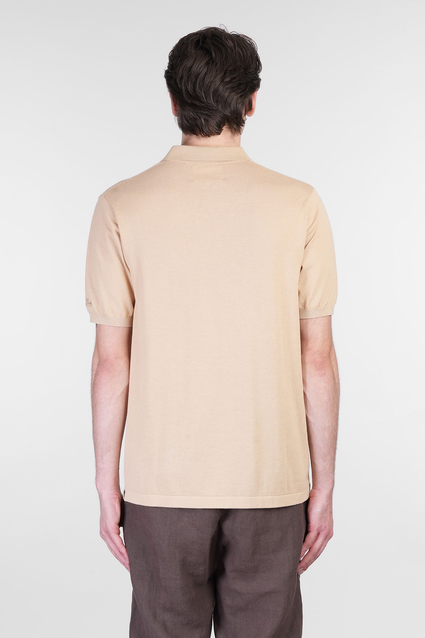 Mc2 Saint Barth Solan Polo In Beige Cotton In Brown