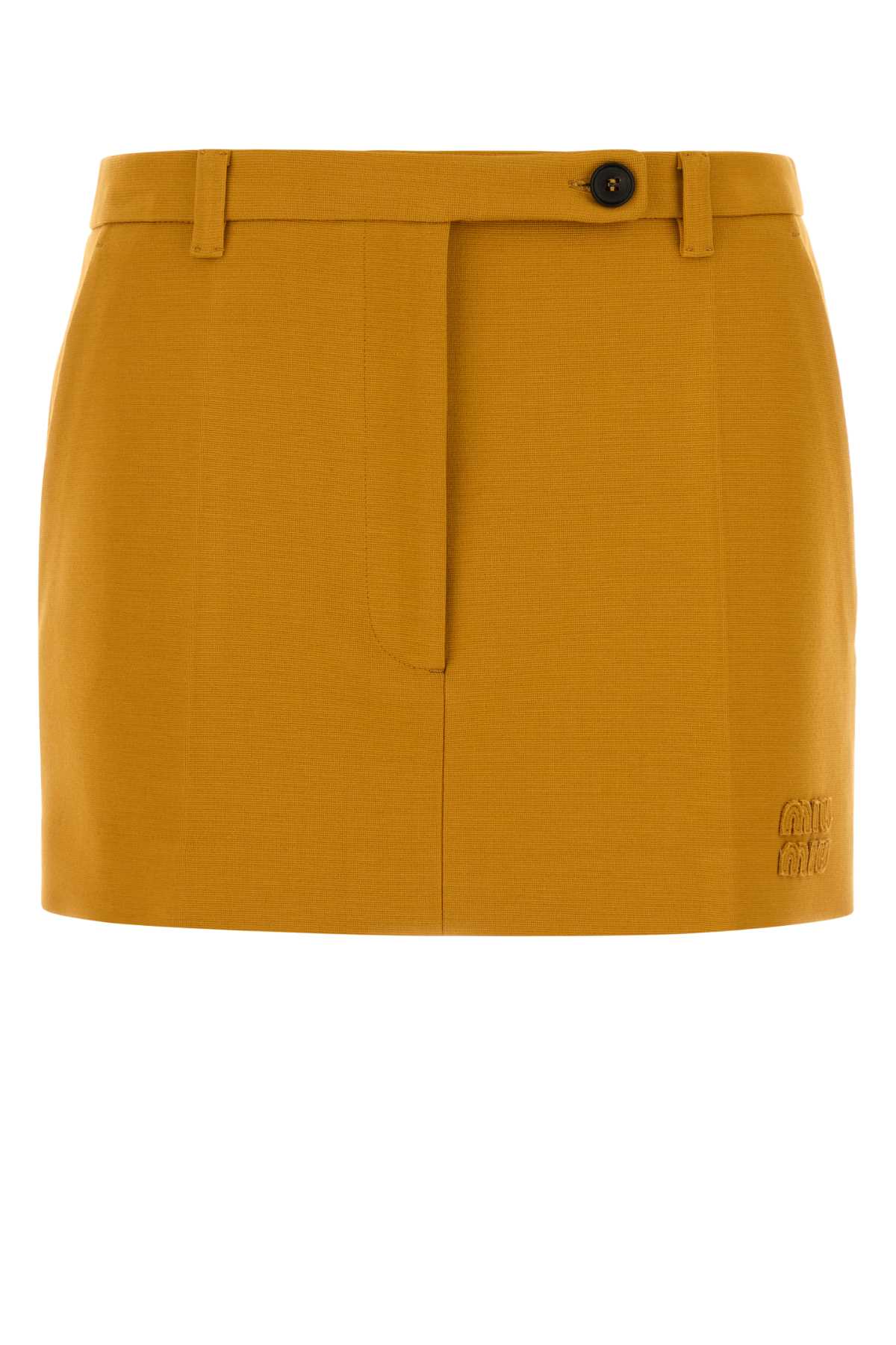 Miu Miu Pastel Orange Stretch Viscose Blend Mini Skirt Miu Miu Pastel Orange Stretch Viscose Blend Mini Skirt