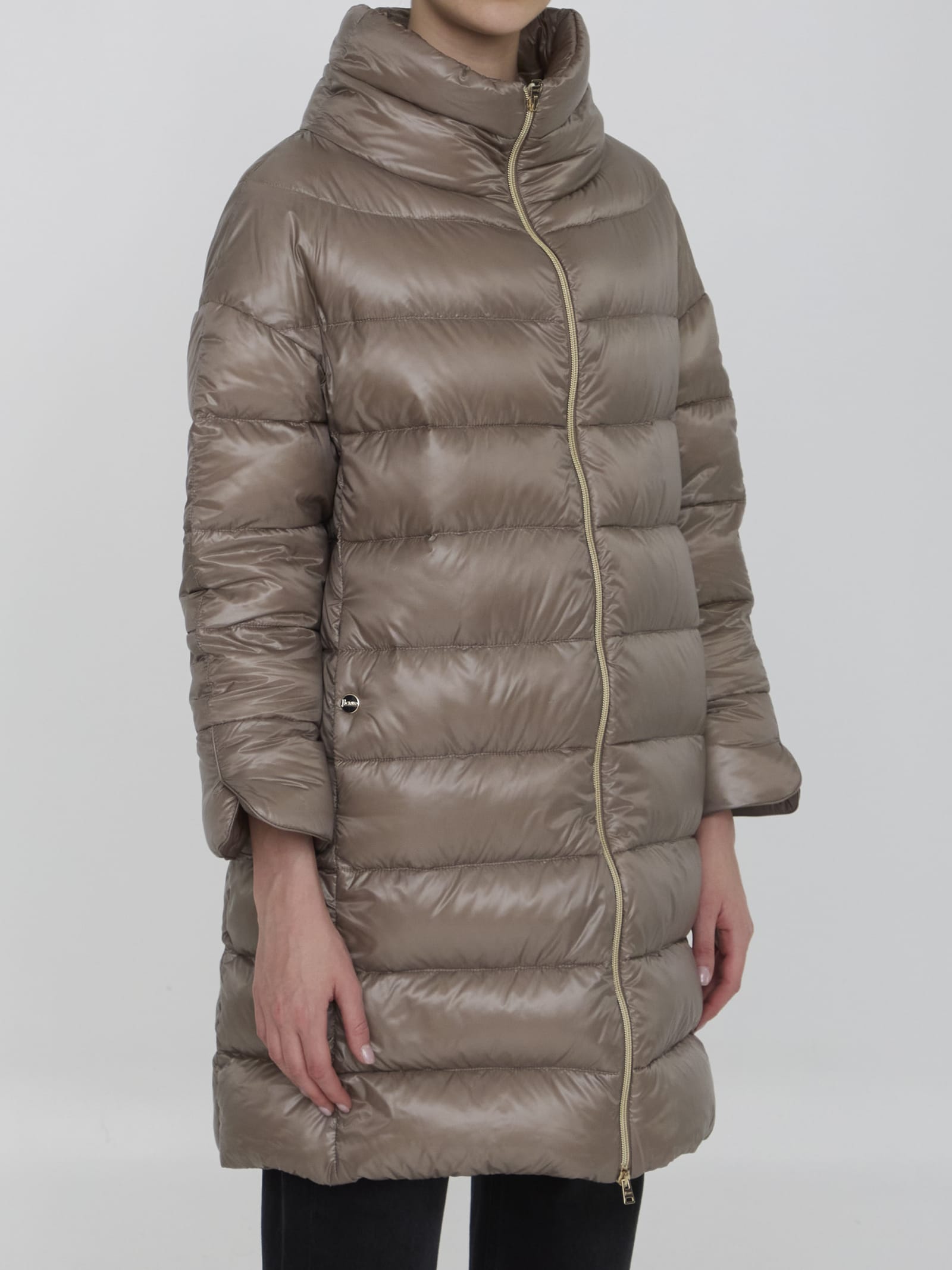 Herno Matilde Down Jacket In Nylon In Tortora