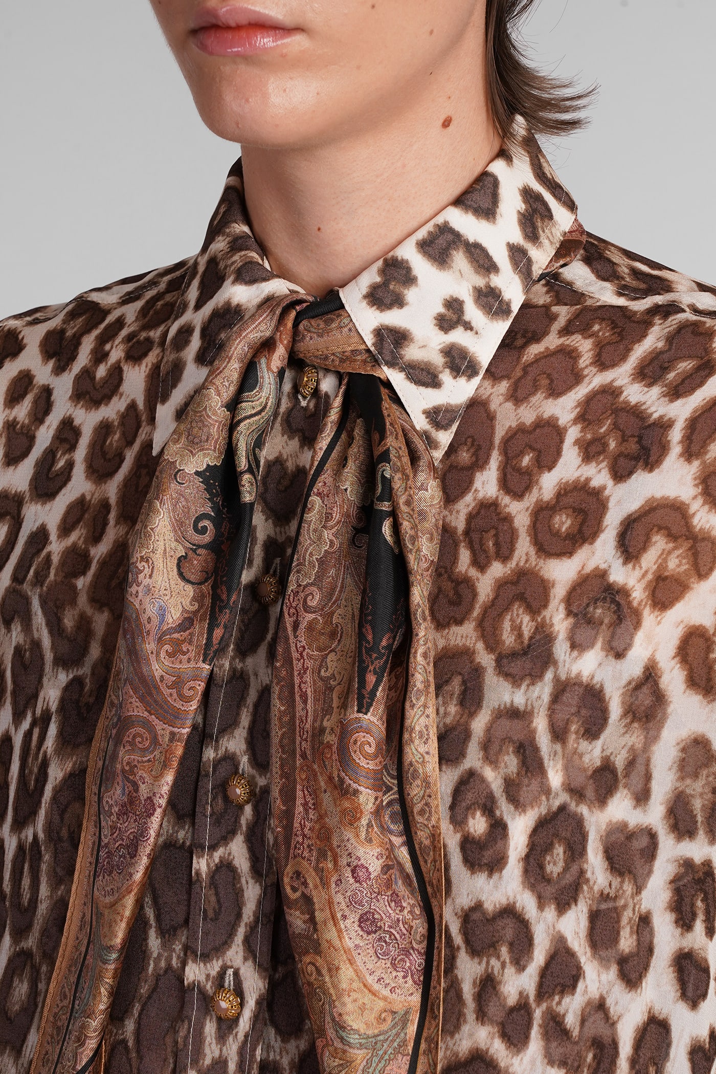 Shop Zimmermann Shirt In Animalier Viscose