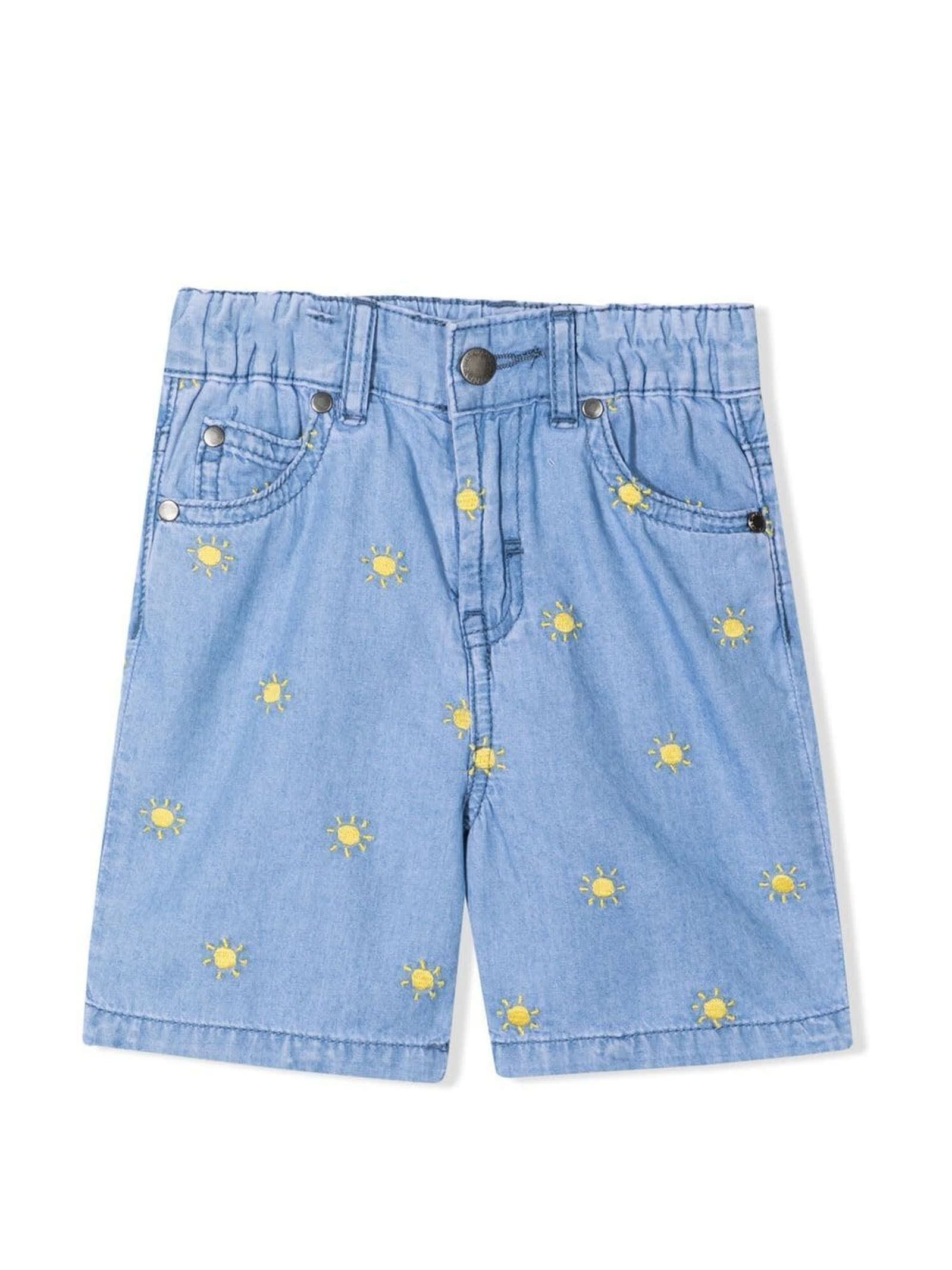 Stella McCartney Kids Light Blu Cotton Shorts