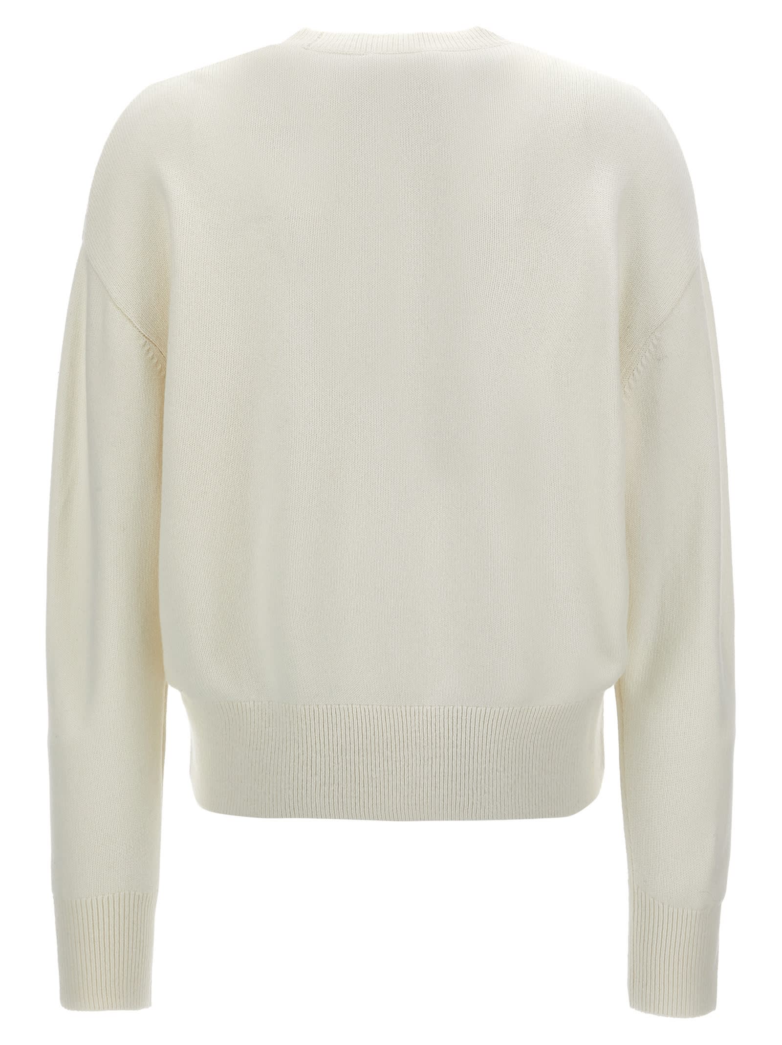 Shop Givenchy Flocked Logo Sweater In White