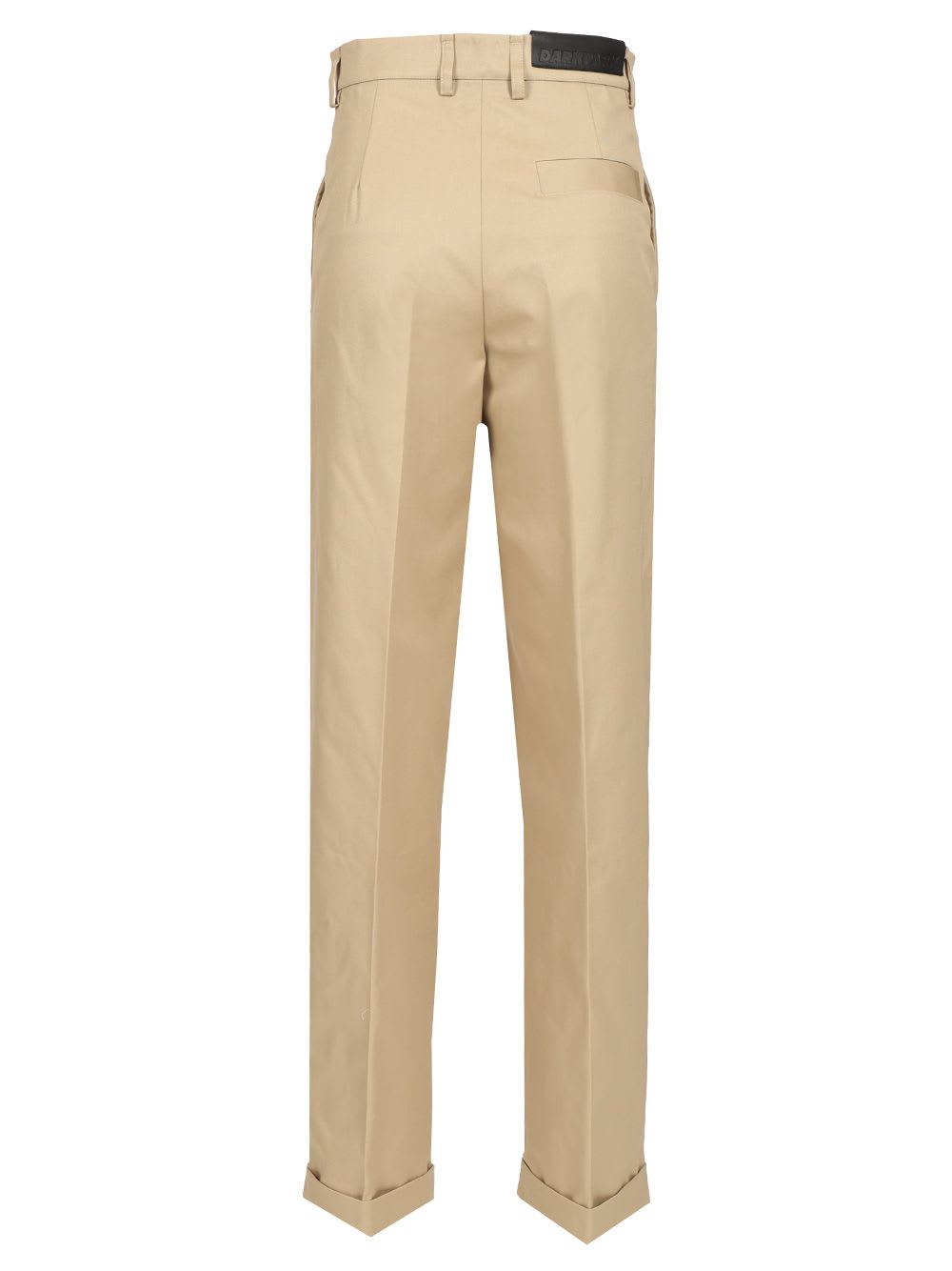 Shop Darkpark Tomi Straight Leg Trousers In Beige