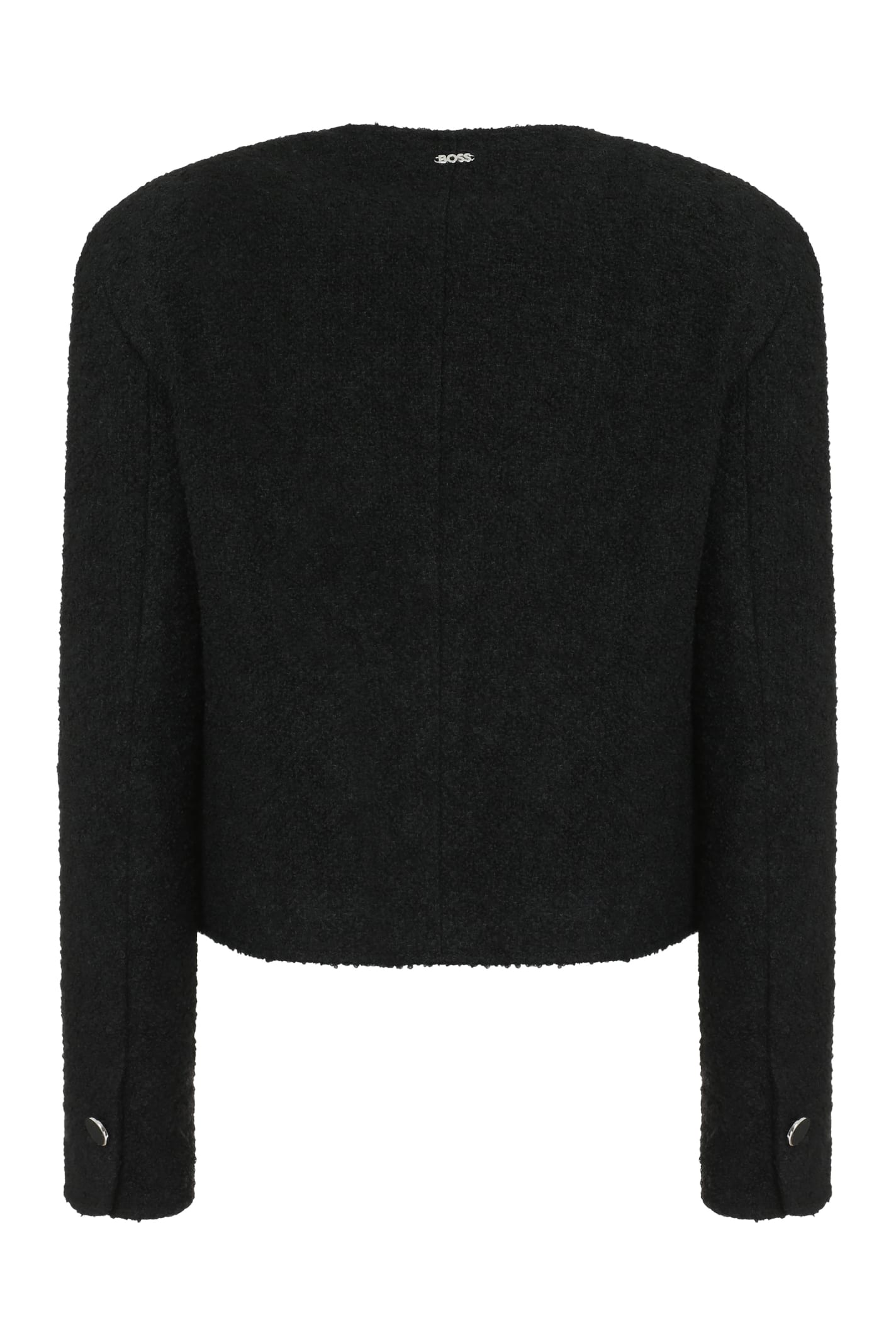 Shop Hugo Boss Jesetta Tweed Jacket In Black