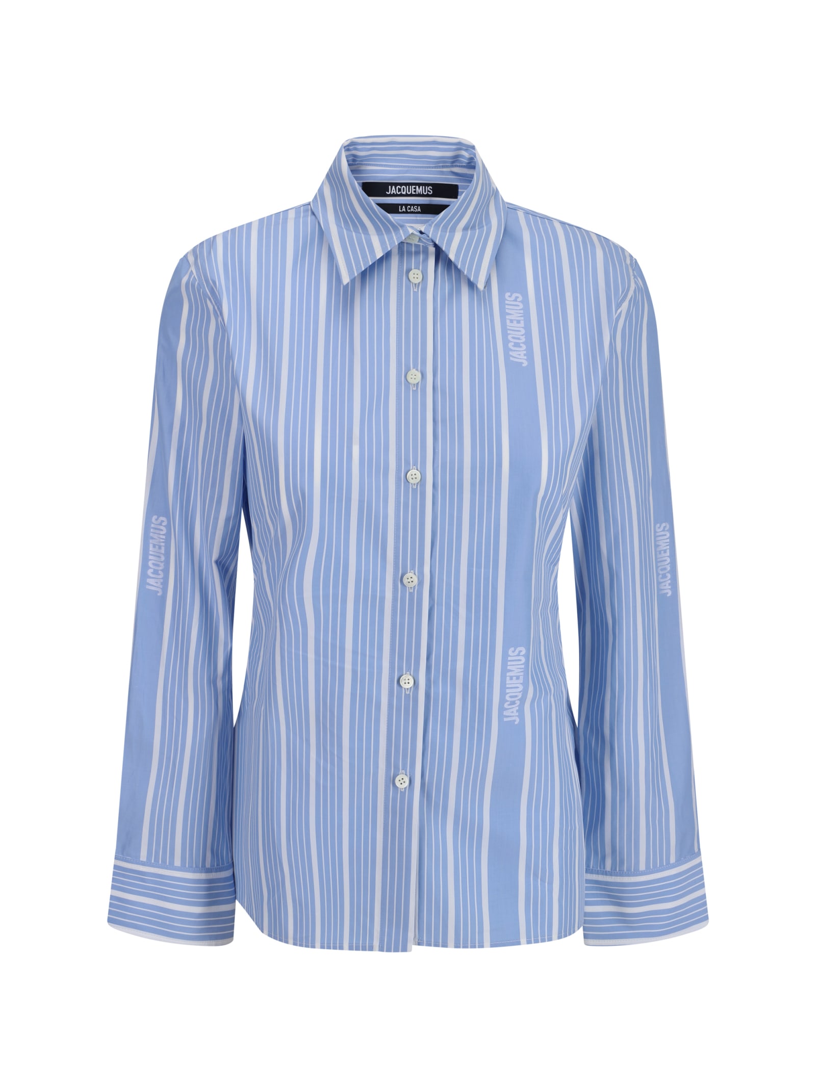 Shop Jacquemus Chemise De Costume Shirt In Jacquard Business Big Log