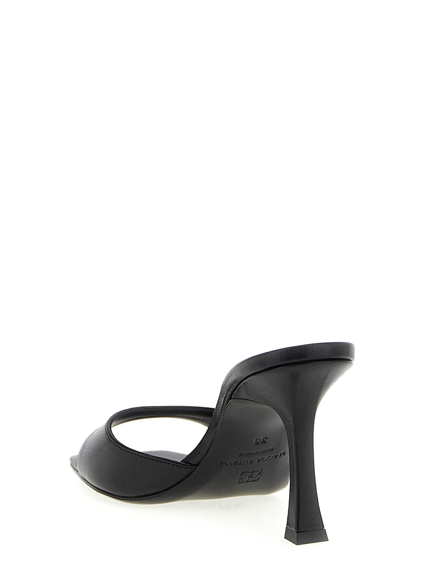 Magda Butrym 75mm Square-toe Flared-heel Mules In Black