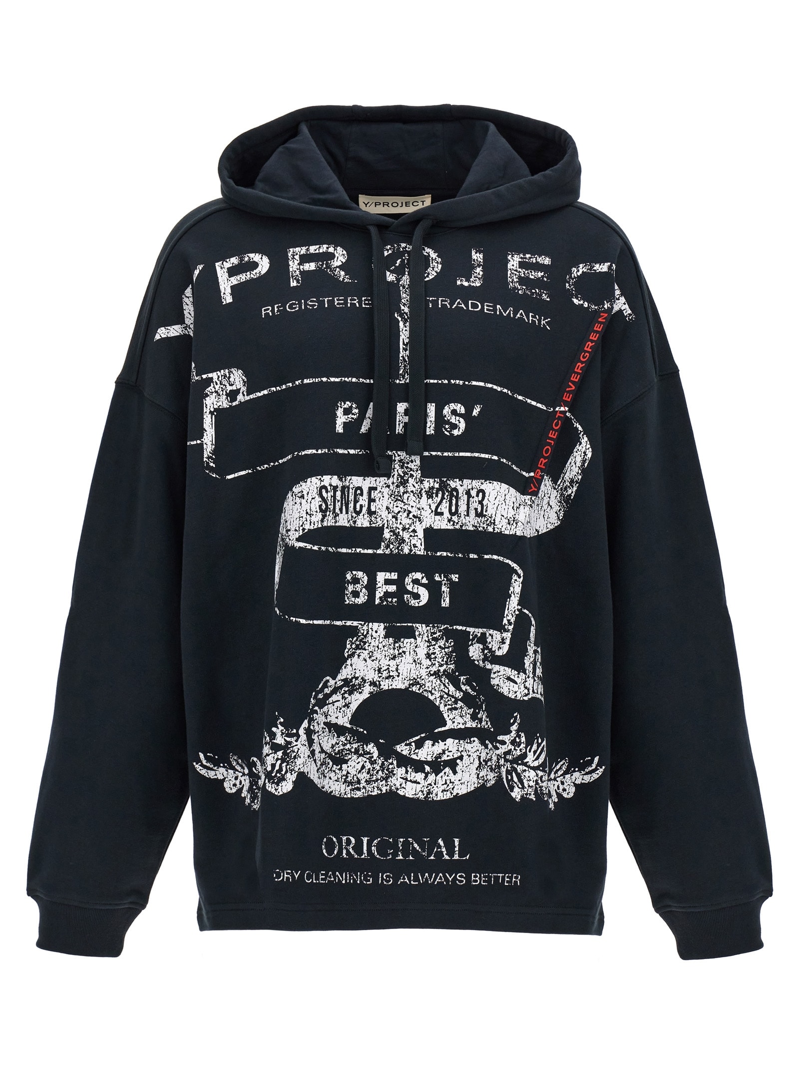 Shop Y/project Evergreen Paris Best Pinched Hoodie In Black