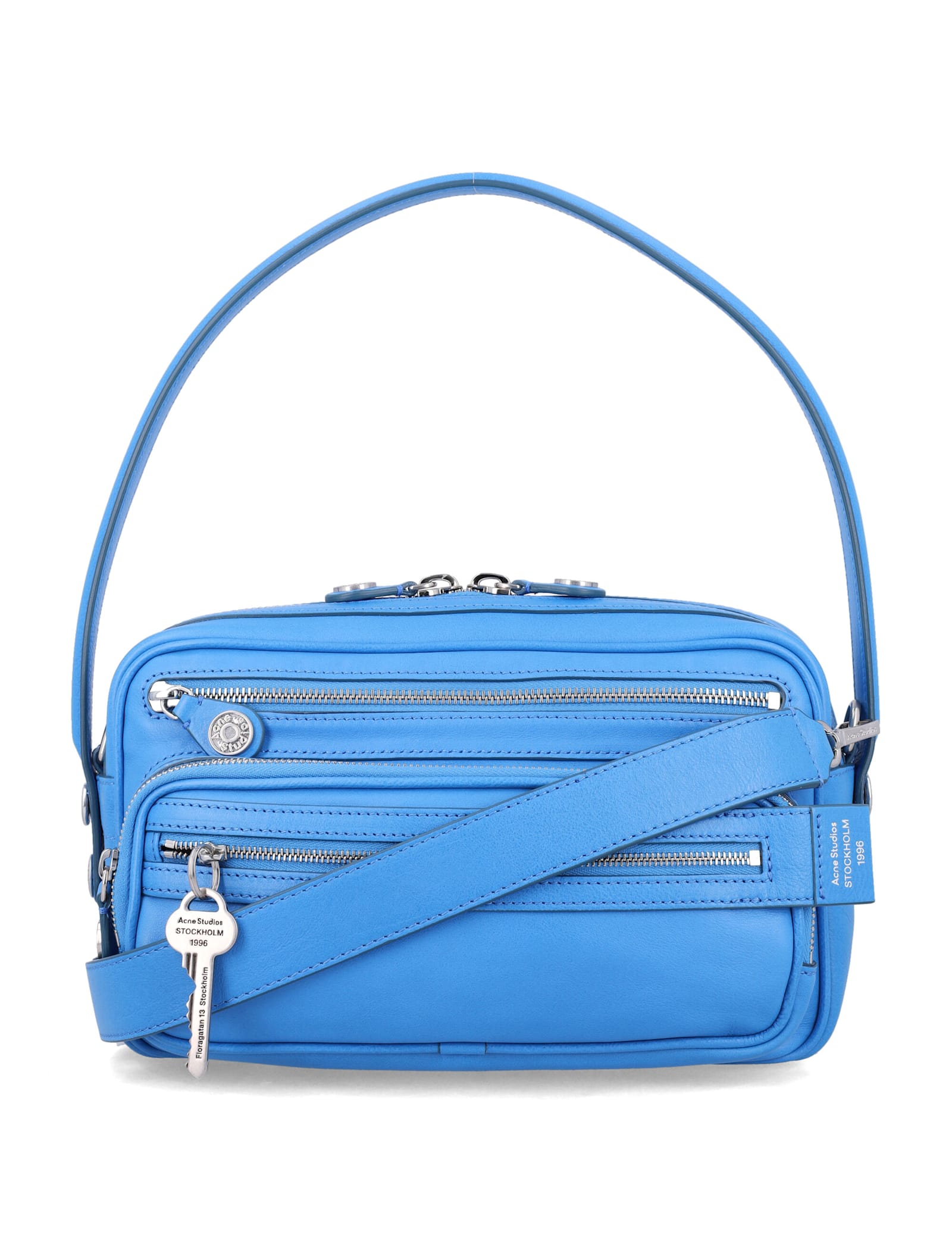 Acne Studios Camero Leather Party Bag In Blue