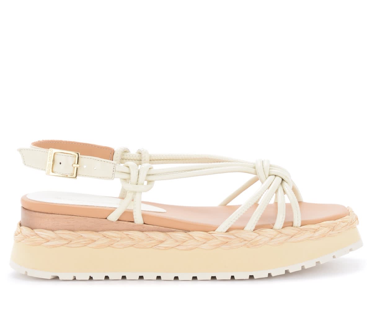 Paloma Barceló Acara Sandal In Cream-colored Leather