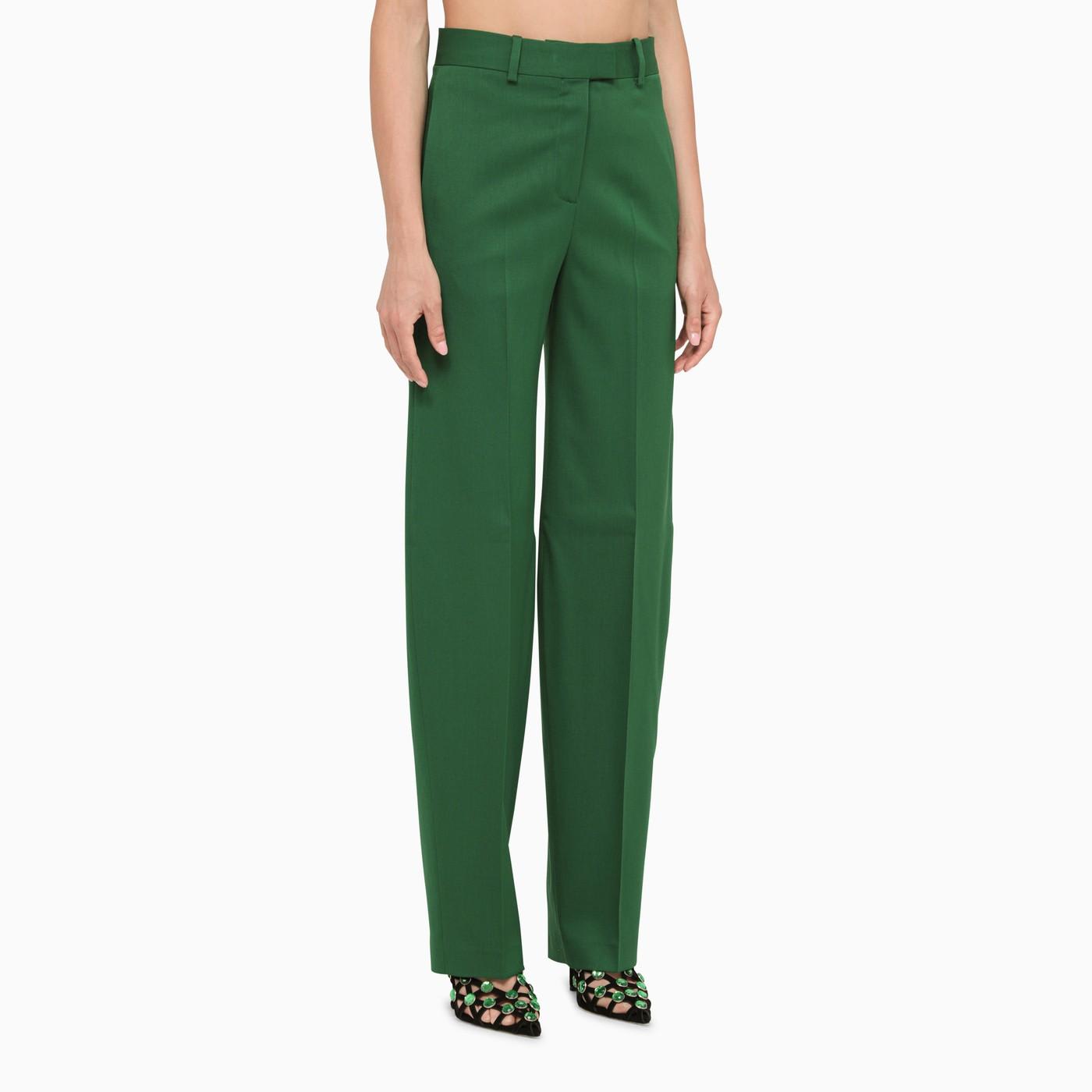 Shop Attico Emerald Regular Trousers In Green
