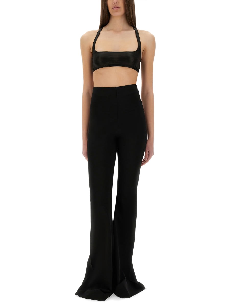 Rick Owens Square Neckline Cropped Fitted Sleeveless Racerback In Black