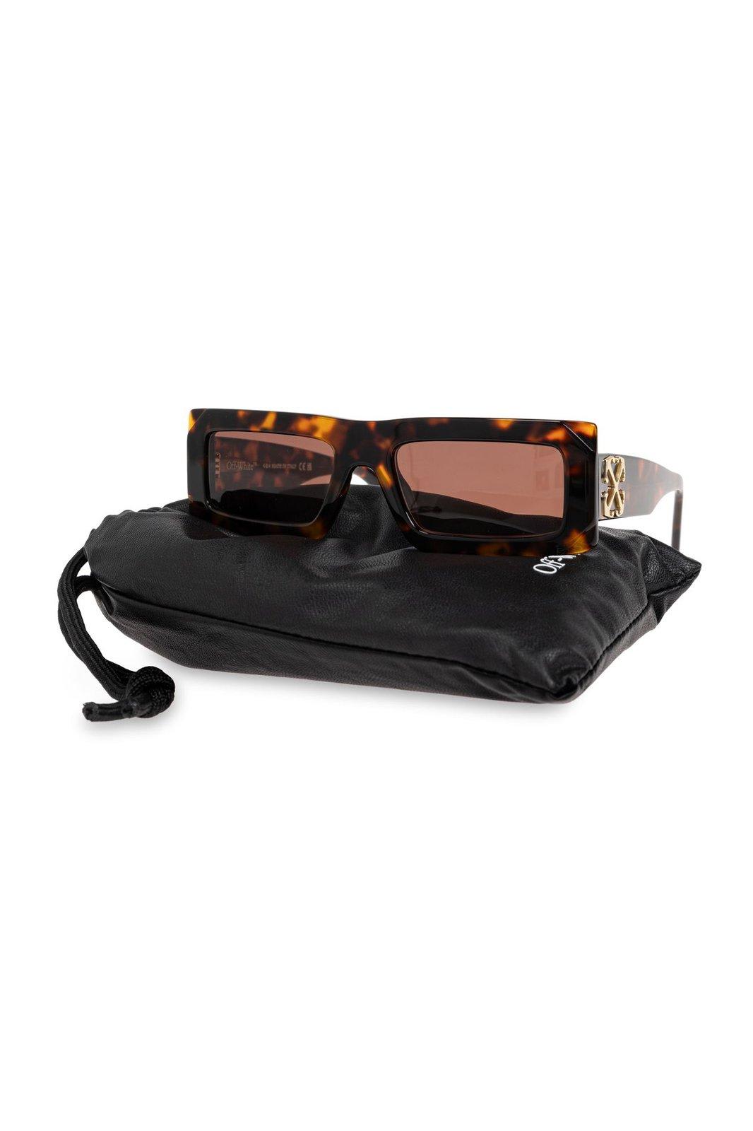 Off-white Laurel Rectangular Frame Sunglasses In Brown