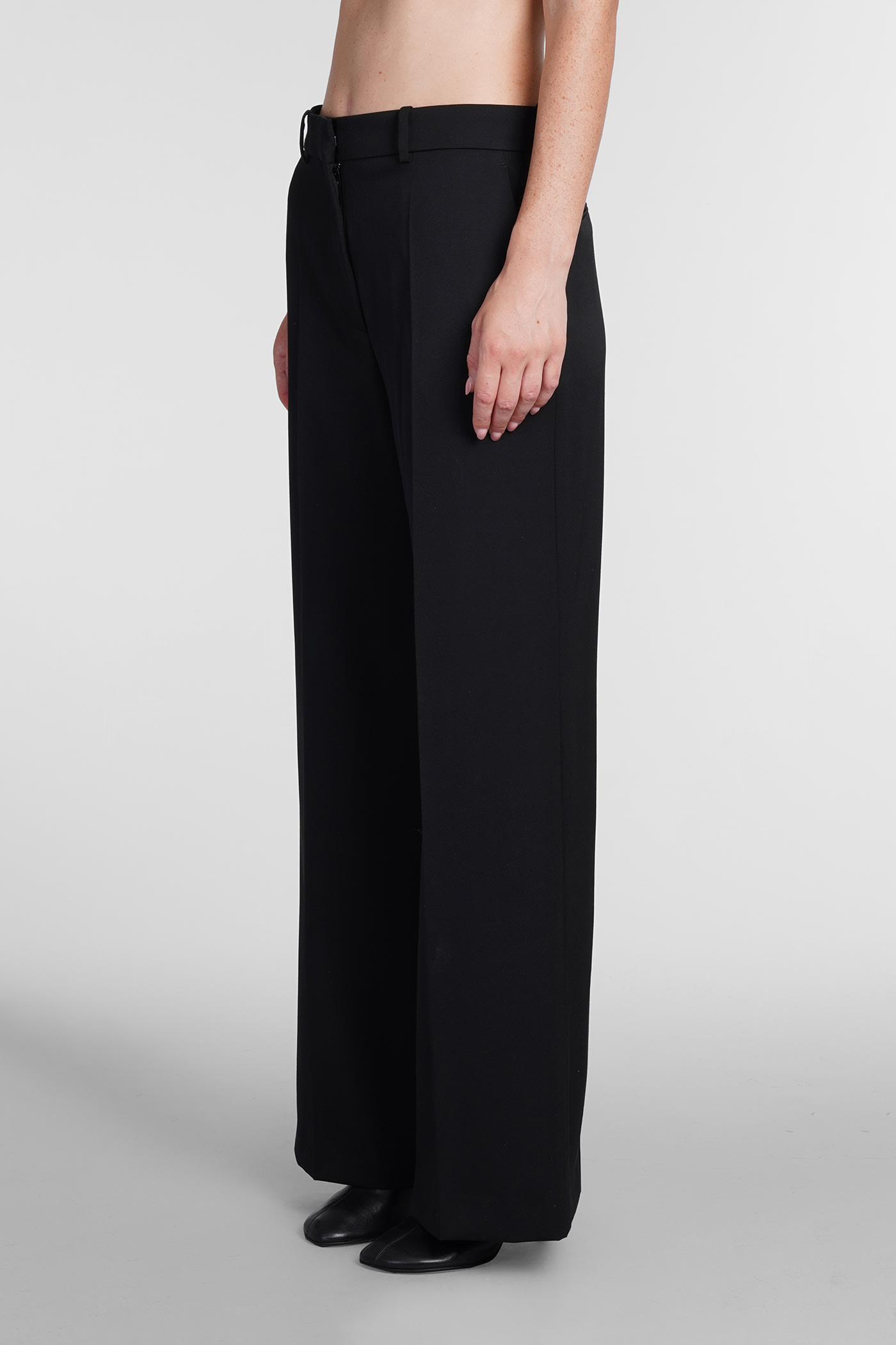 Lanvin High-waisted Wool Trousers In Black