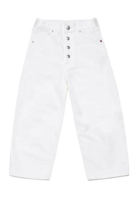 Shop Mm6 Maison Margiela Wide Leg Jeans In White