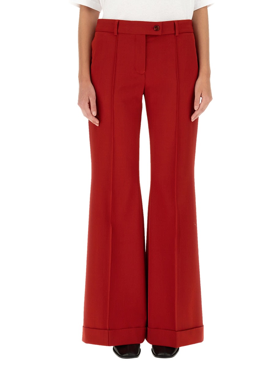 Acne Studios Wool Blend Pants With Button Closure And Belt Loops For Women In Multi