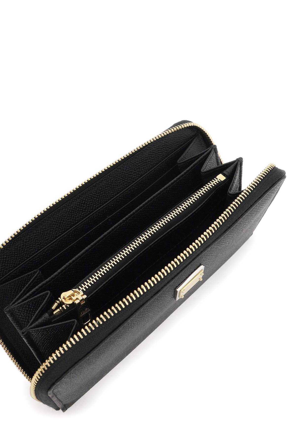 Shop Dolce & Gabbana Leather Zip-around Wallet In Nero