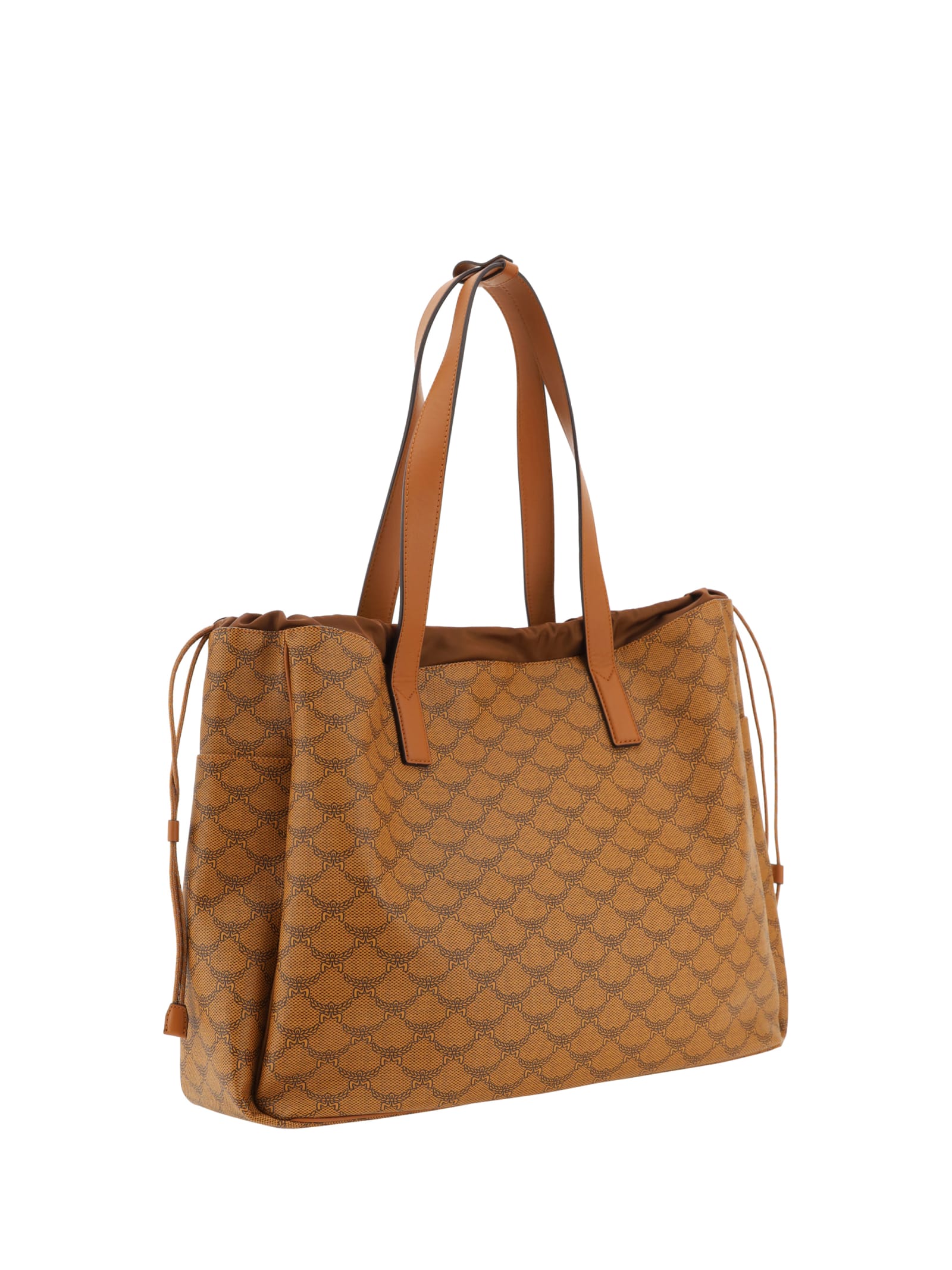 Shop Mcm Himmel Tote Shoulder Bag In Cognac