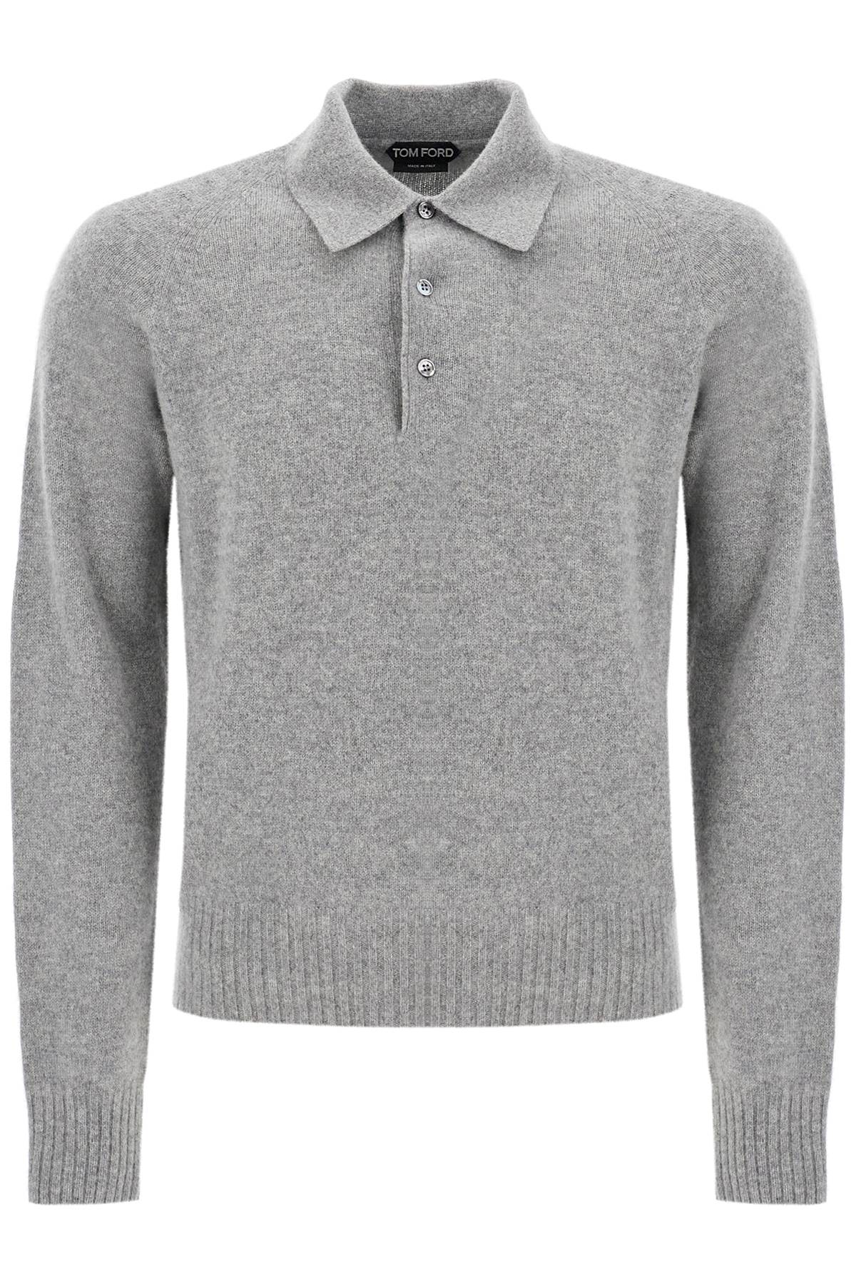 Shop Tom Ford Cashmere Polo-style Pullover In Light Grey (grey)