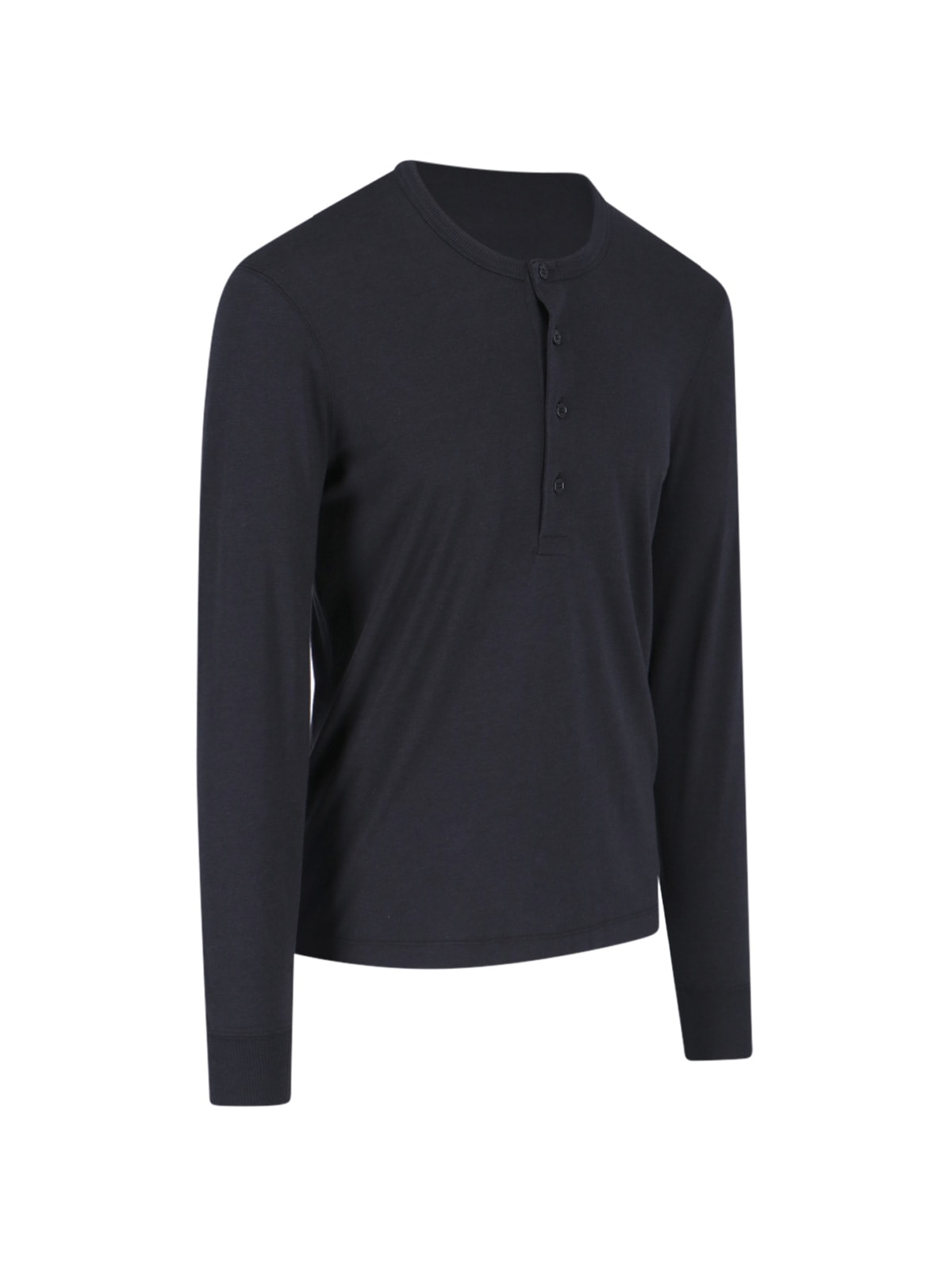 Tom Ford Short-button Fastening T-shirt In Black