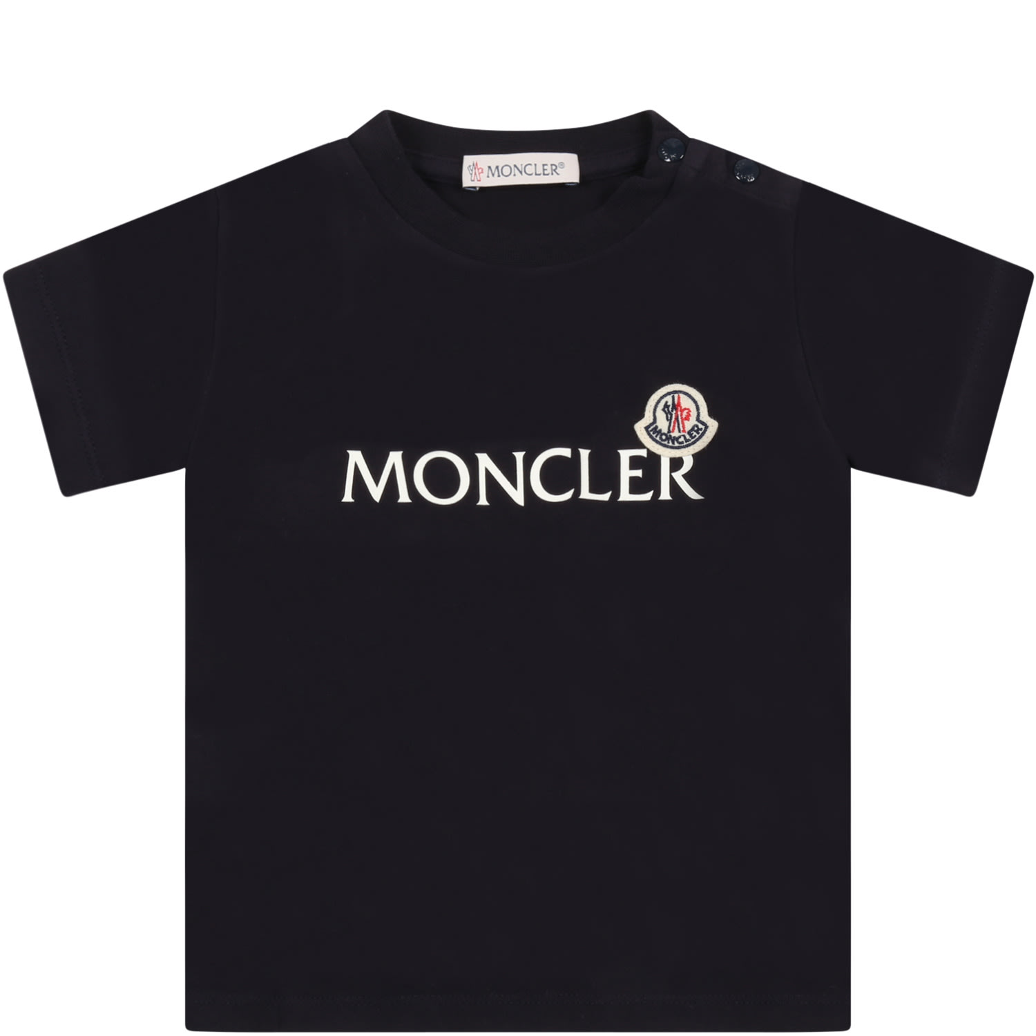 Moncler Blue T-shirt For Baby Kids With Logo