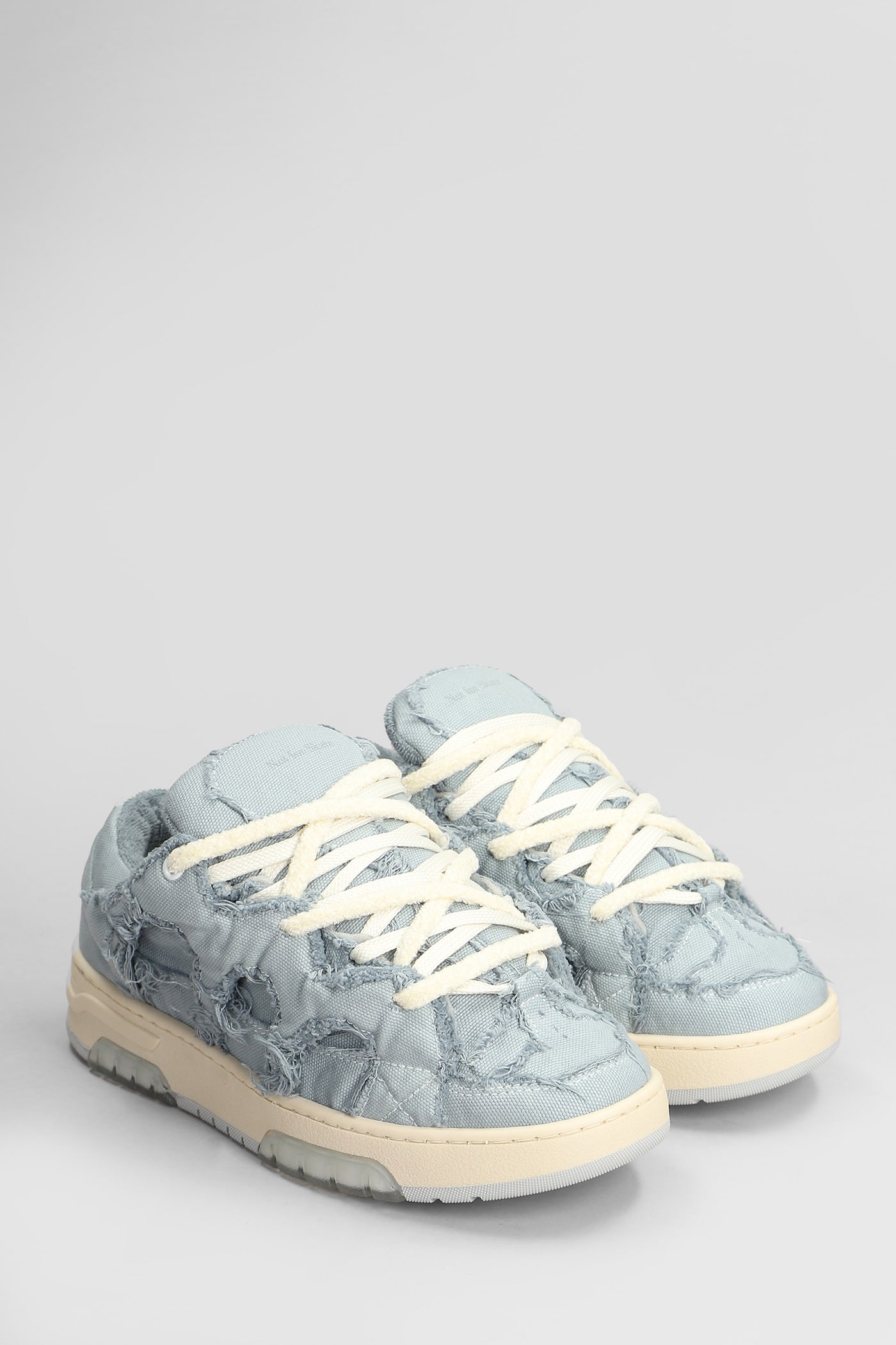 Shop Paura Santha 1 Sneakers In Cyan Canvas